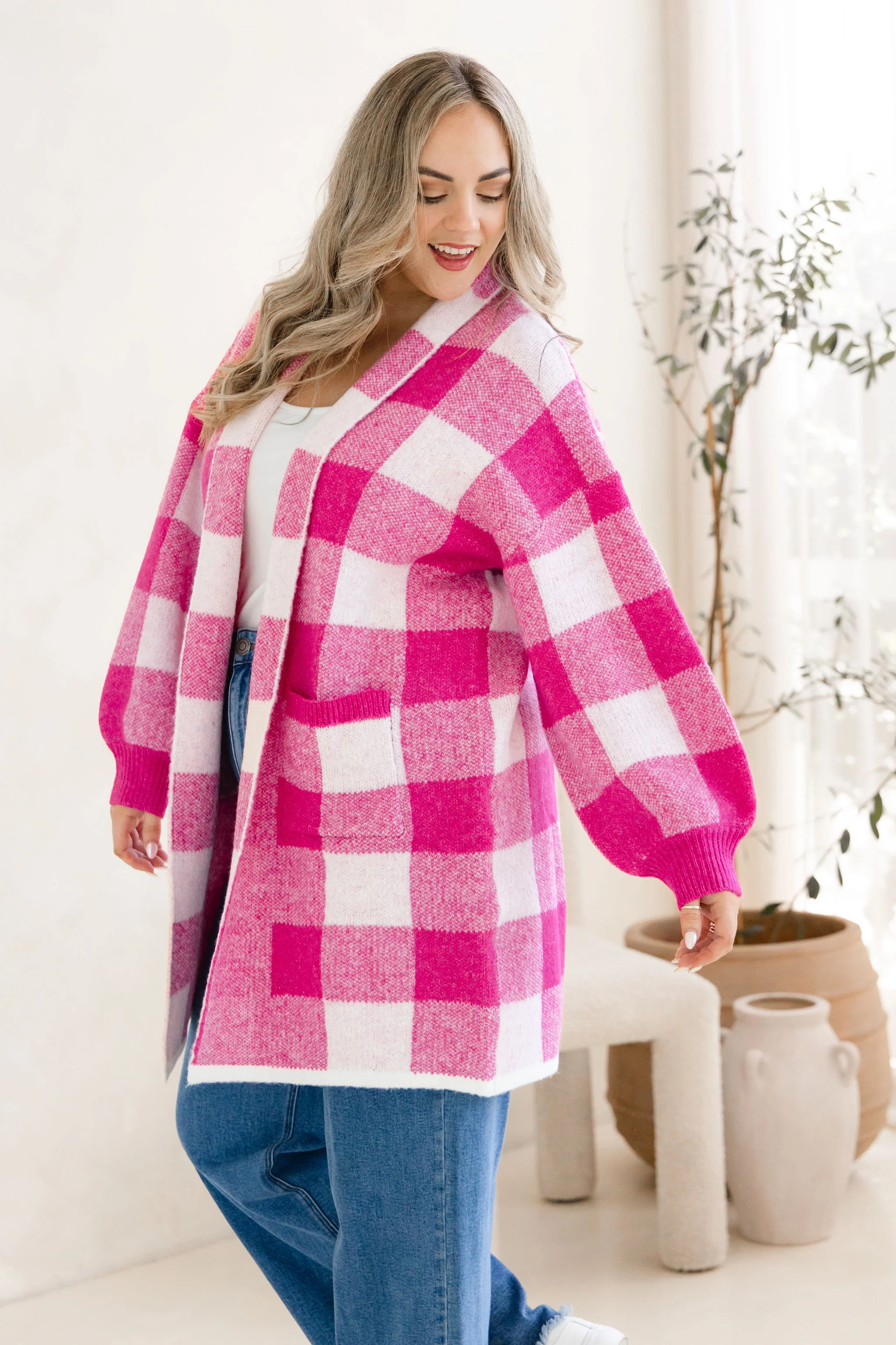 Hampton Knit in Pink Gingham - Image 10