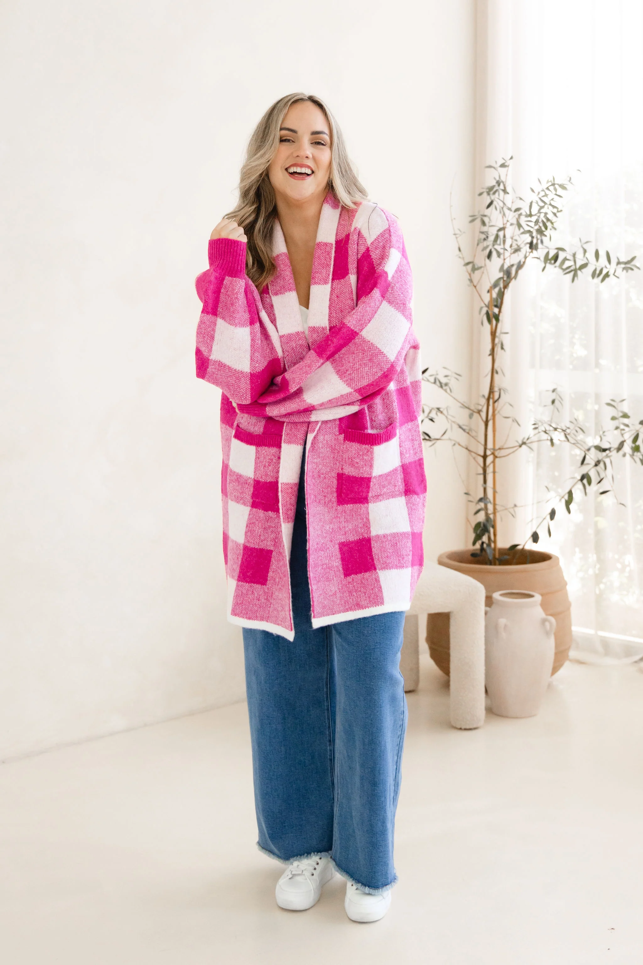 Hampton Knit in Pink Gingham - Image 12