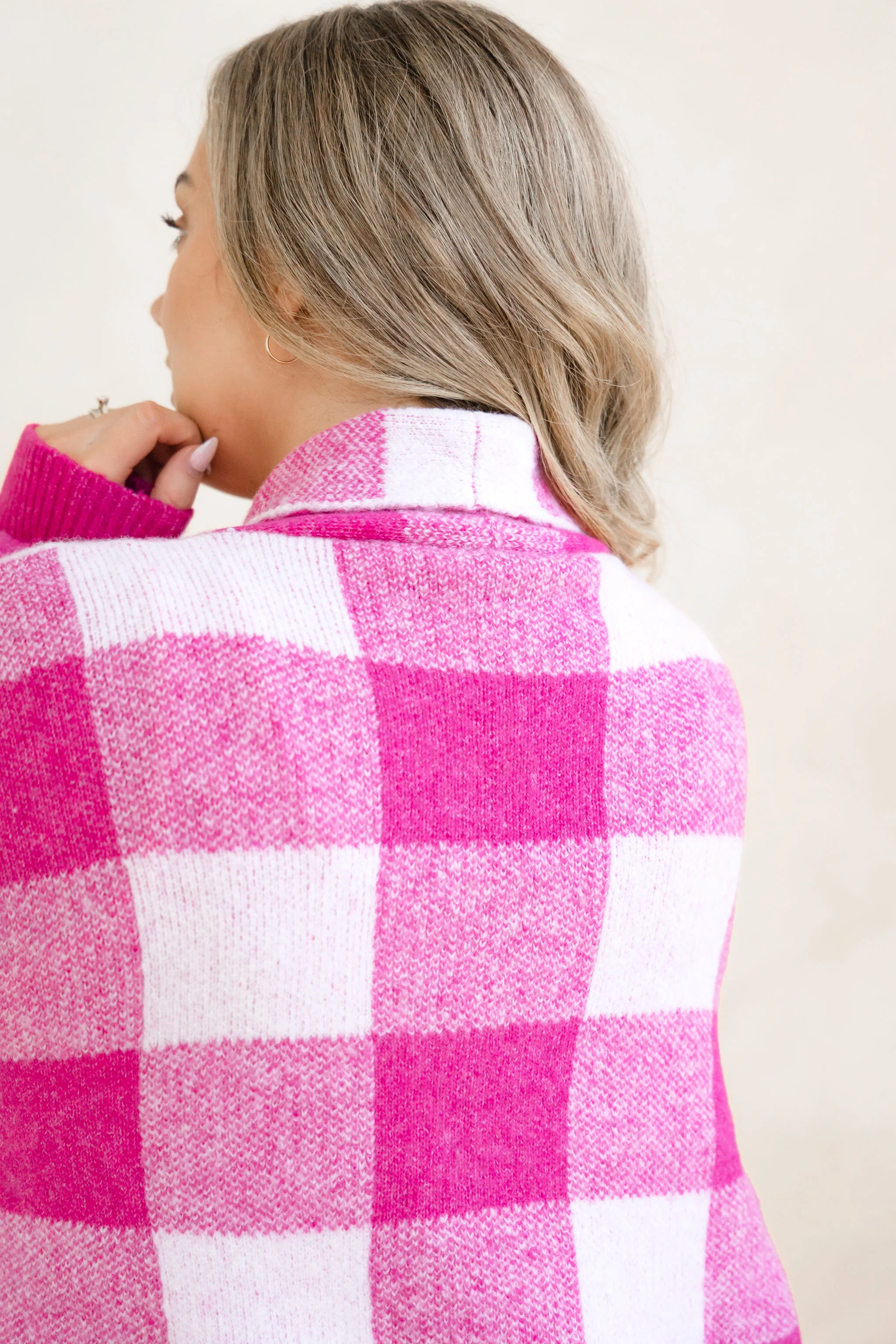 Hampton Knit in Pink Gingham - Image 4
