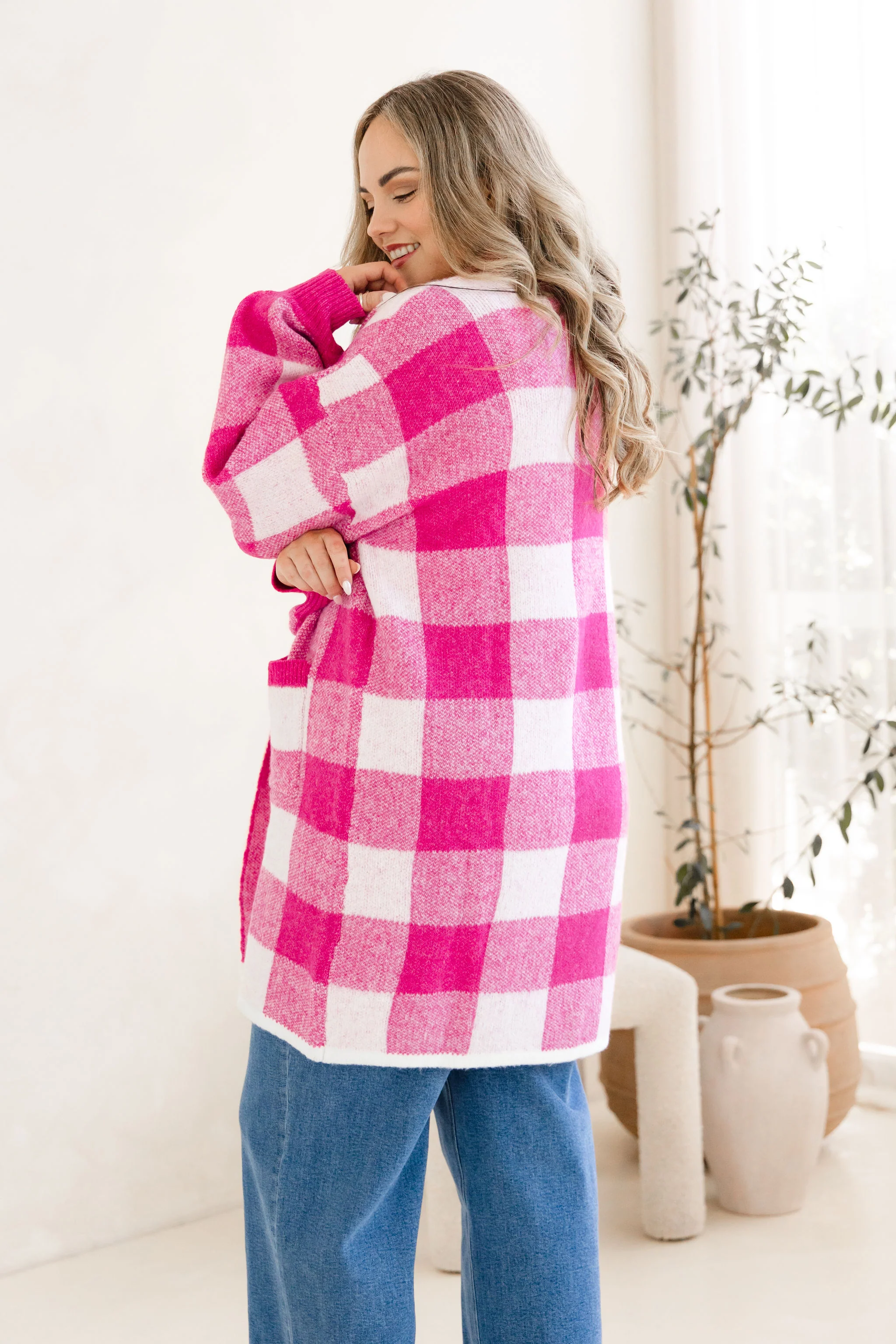 Hampton Knit in Pink Gingham - Image 7