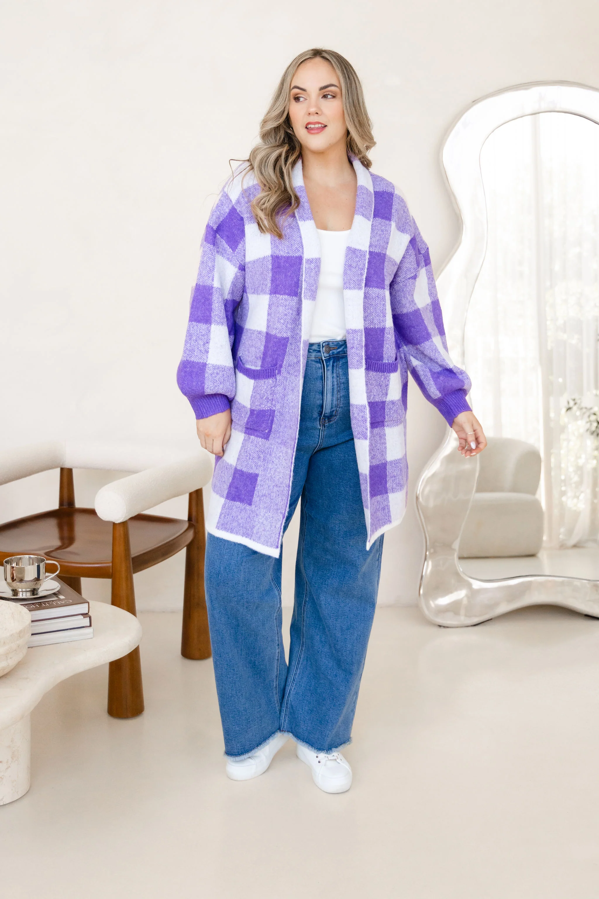 Hampton Knit in Purple Gingham - Image 10