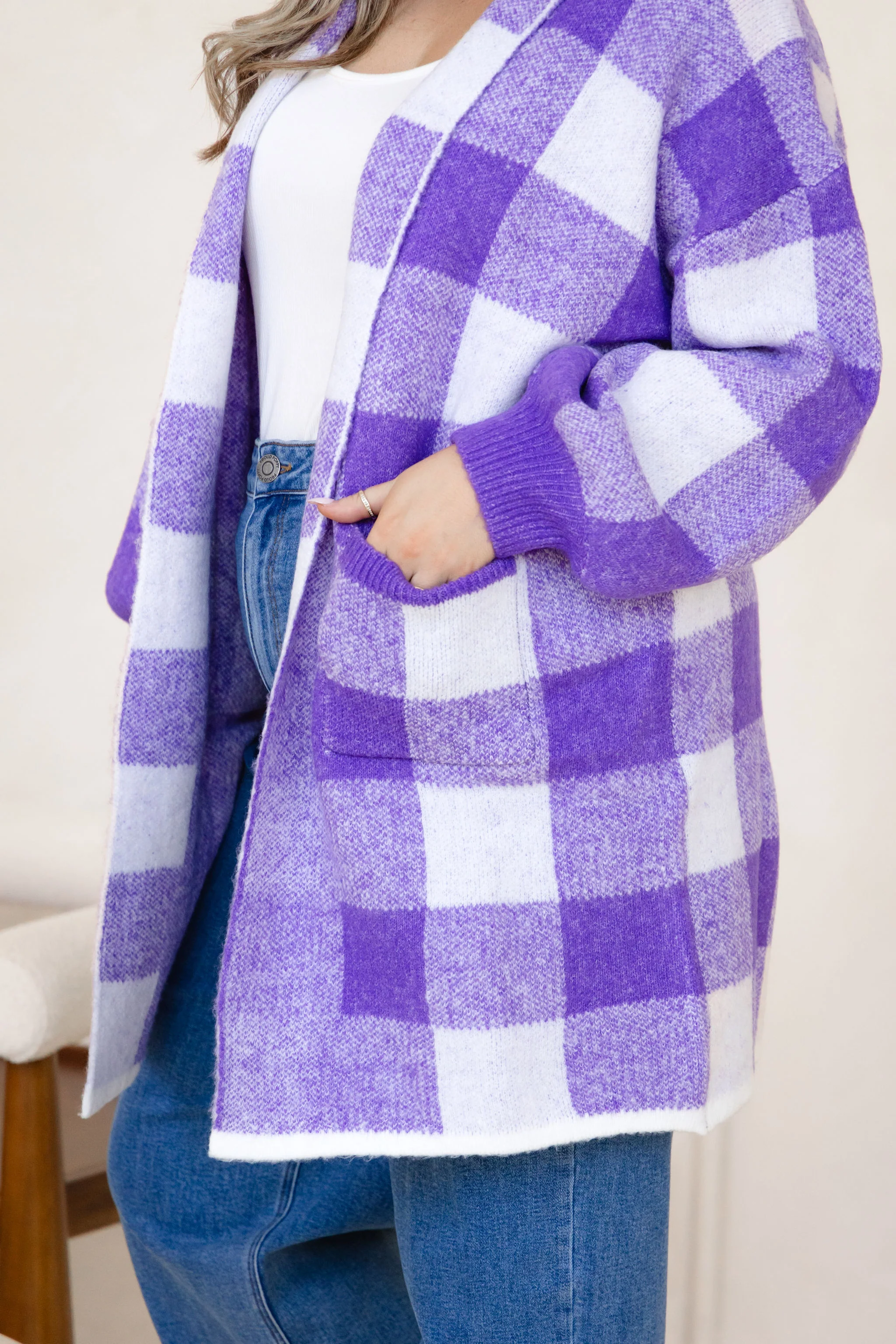 Hampton Knit in Purple Gingham - Image 4
