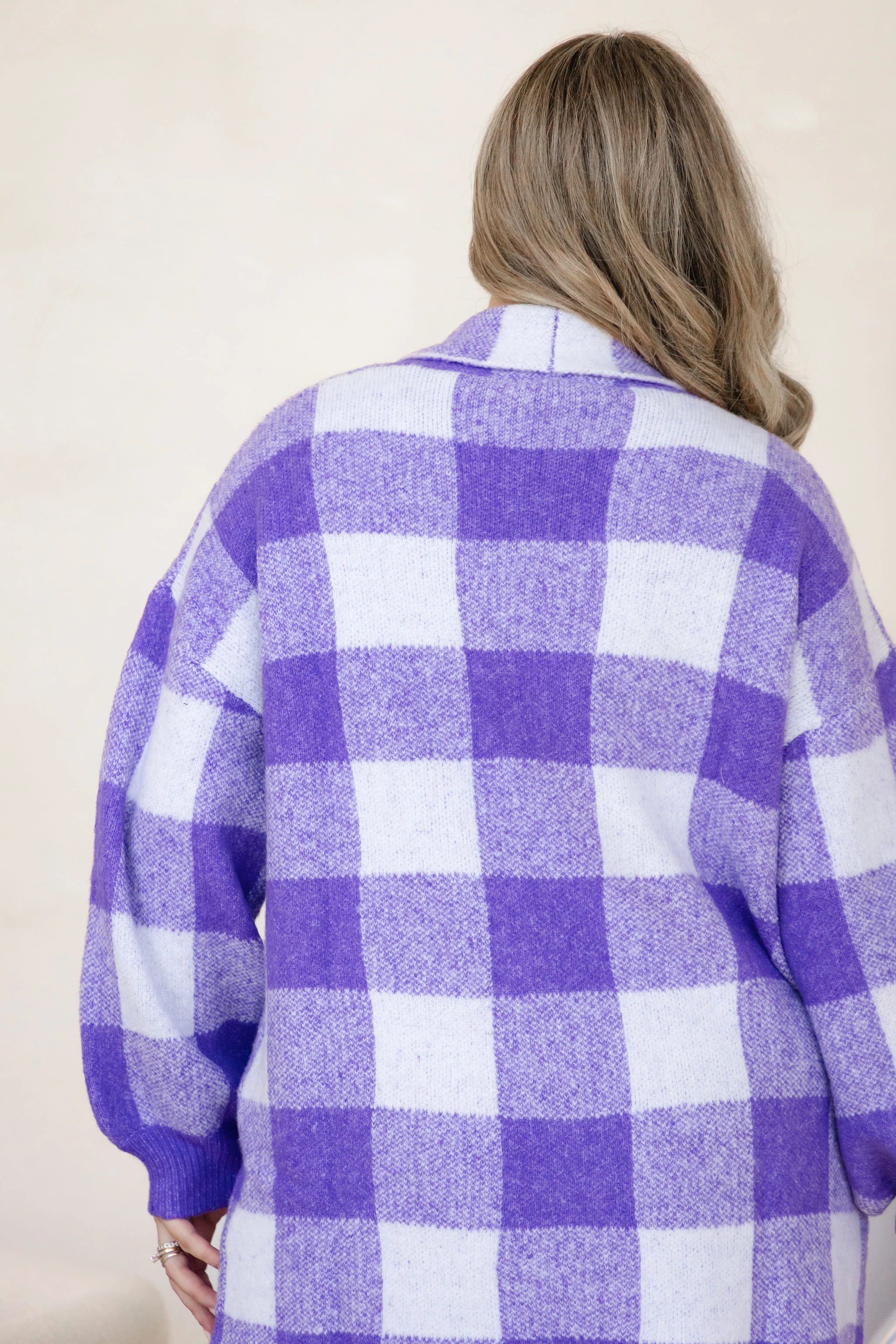 Hampton Knit in Purple Gingham - Image 6