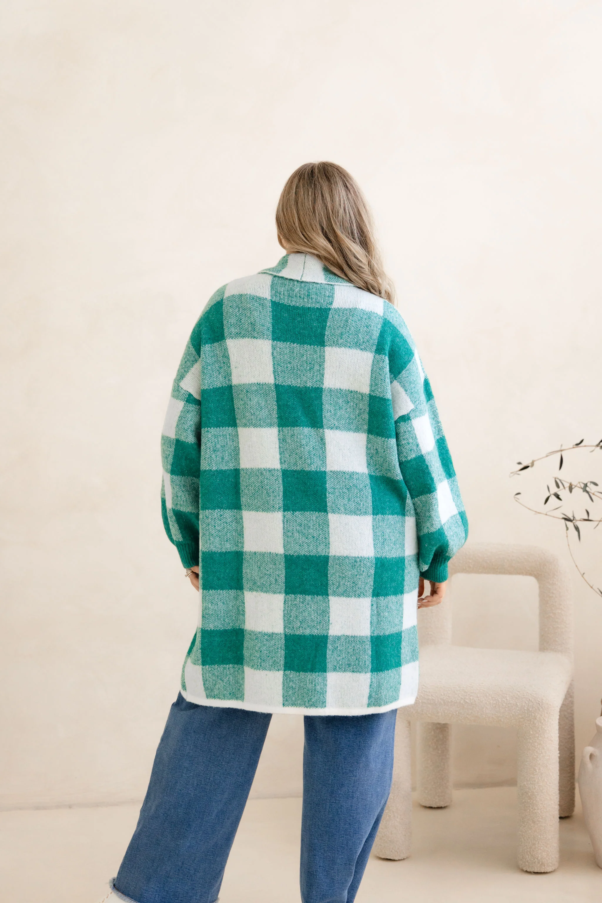 Hampton Knit in Teal Gingham - Image 9
