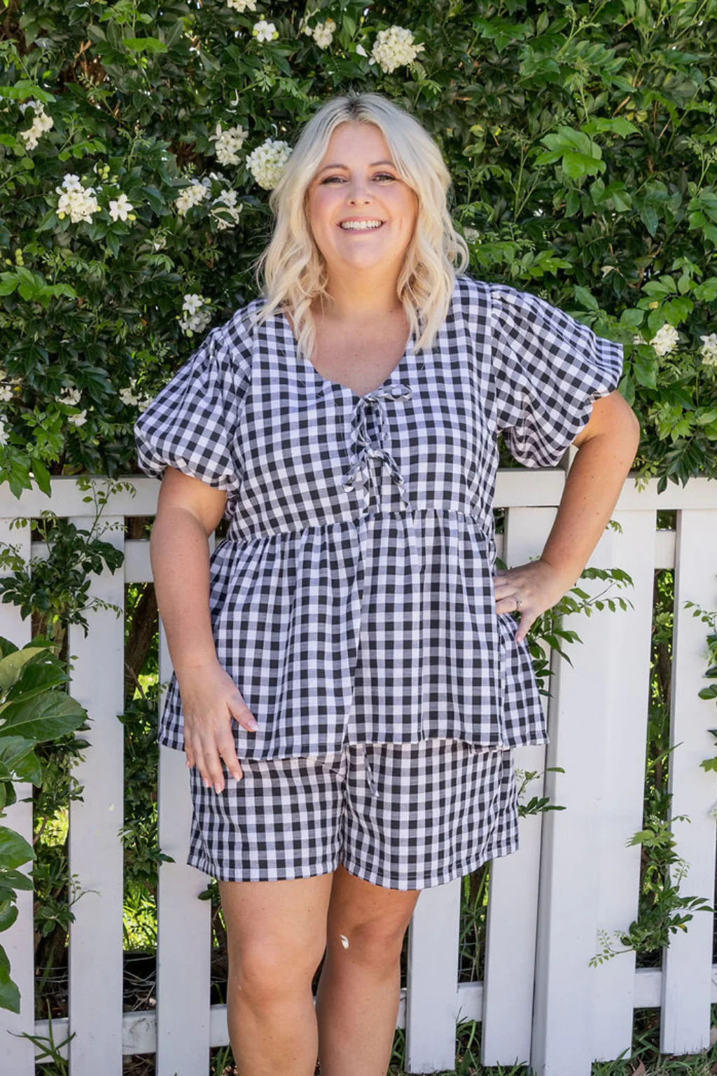 Harlow Short in Black Gingham