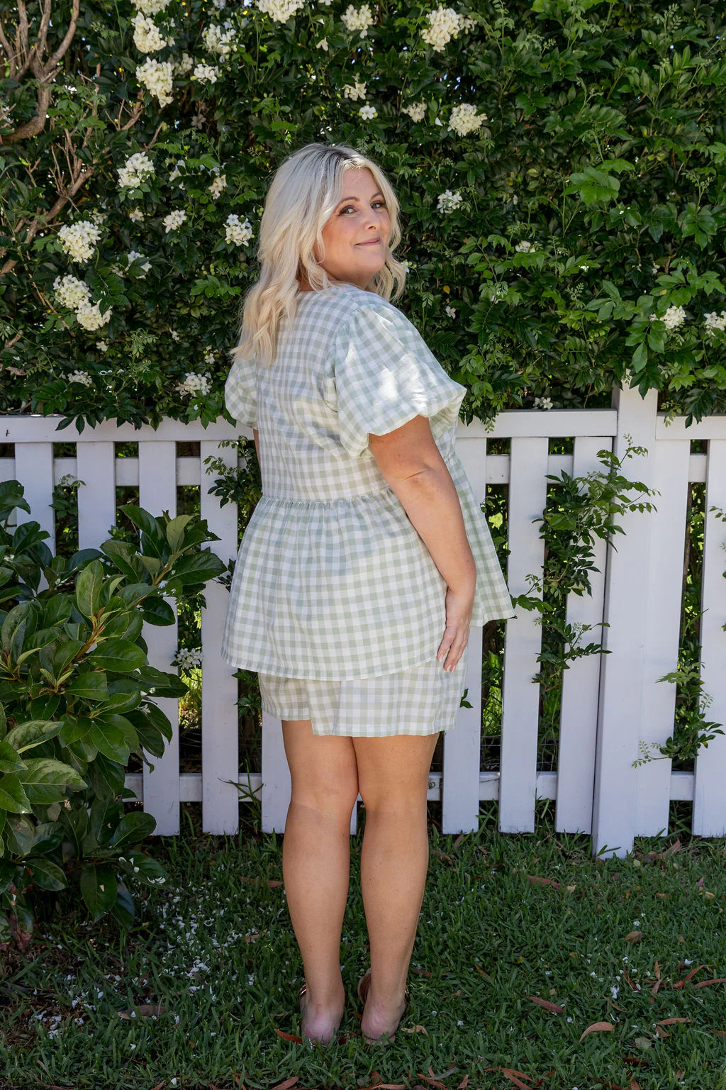 Harlow Short in Sage Gingham - Image 10