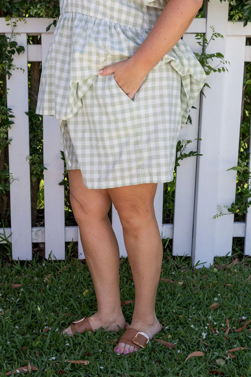 Harlow Short in Sage Gingham - Image 7
