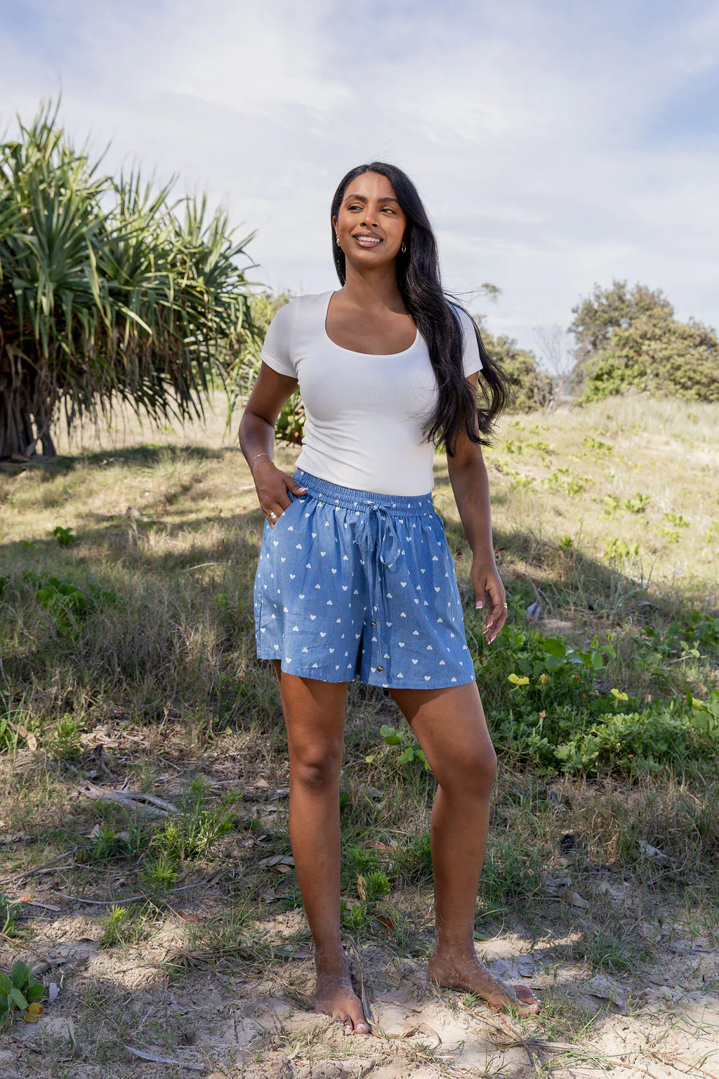 Harlow Shorts in Chambray Hearts - Image 5
