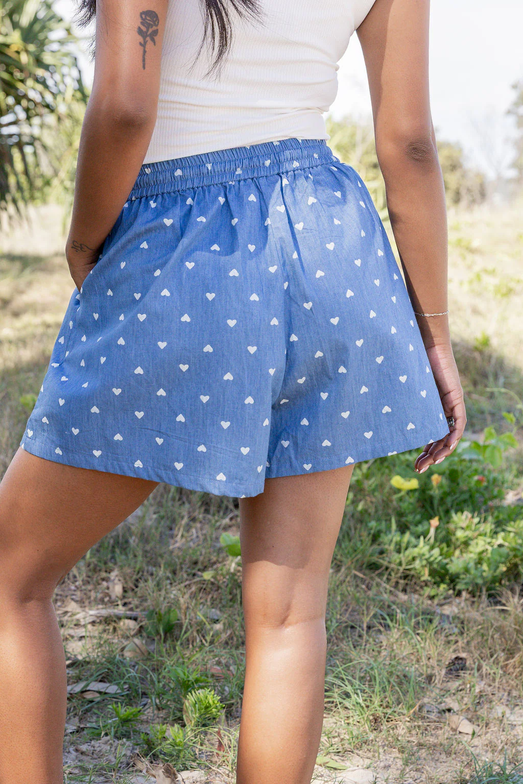 Harlow Shorts in Chambray Hearts - Image 8