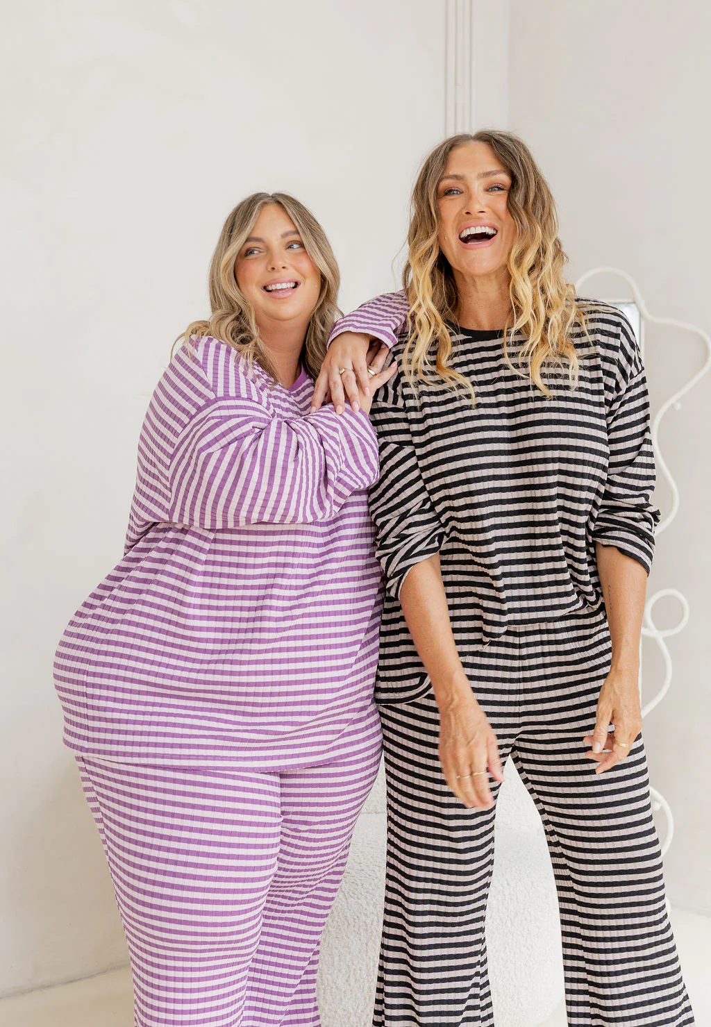 Henry Lounge Knit Top in Black/Grey Stripe - Image 8