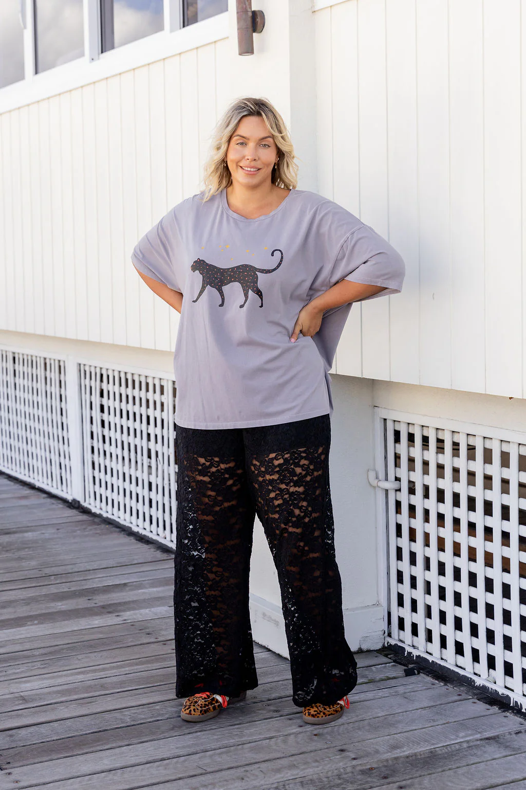 Honey Lace Pant in Black - Image 2