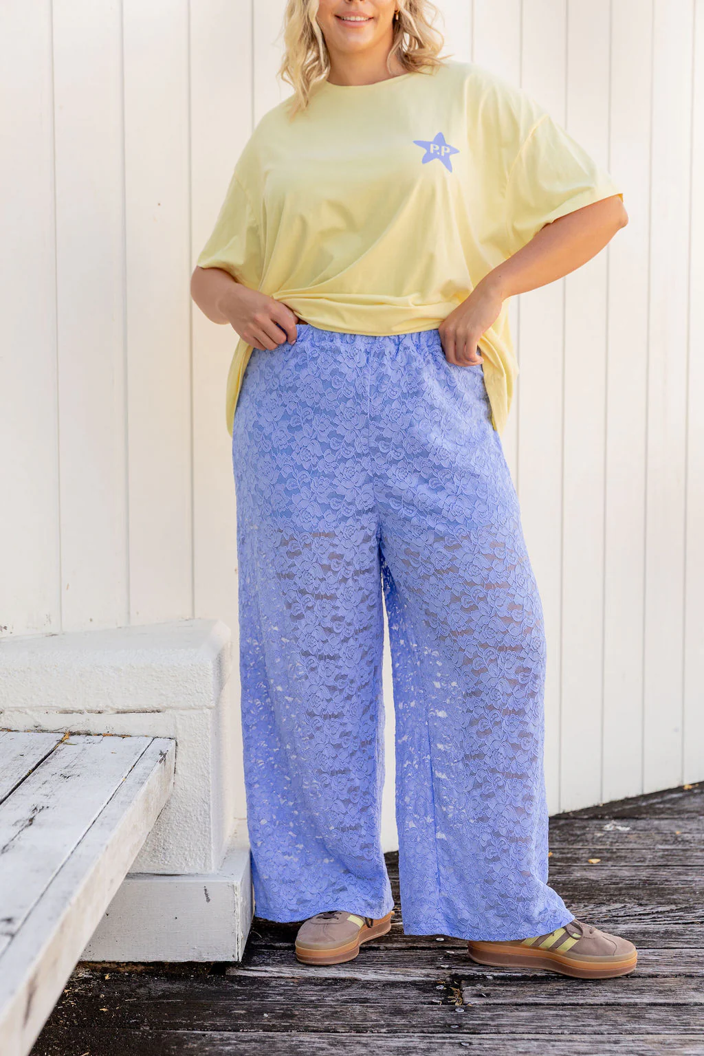 Honey Lace Pant in Blue - Image 3