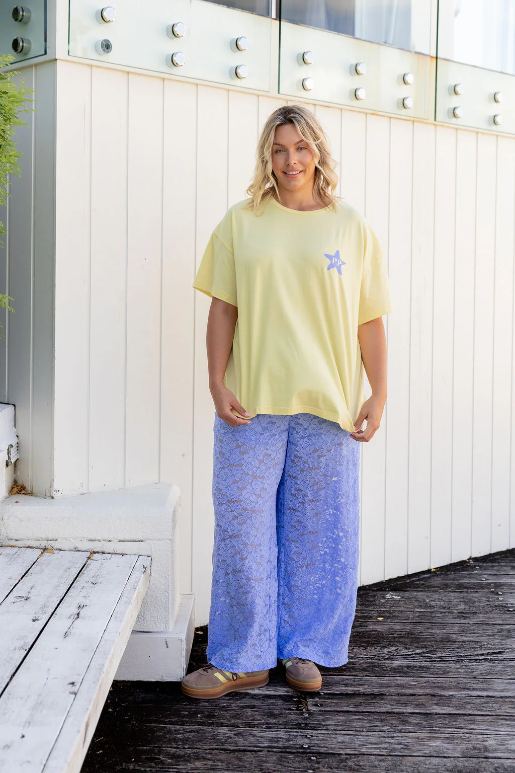 Honey Lace Pant in Blue - Image 5