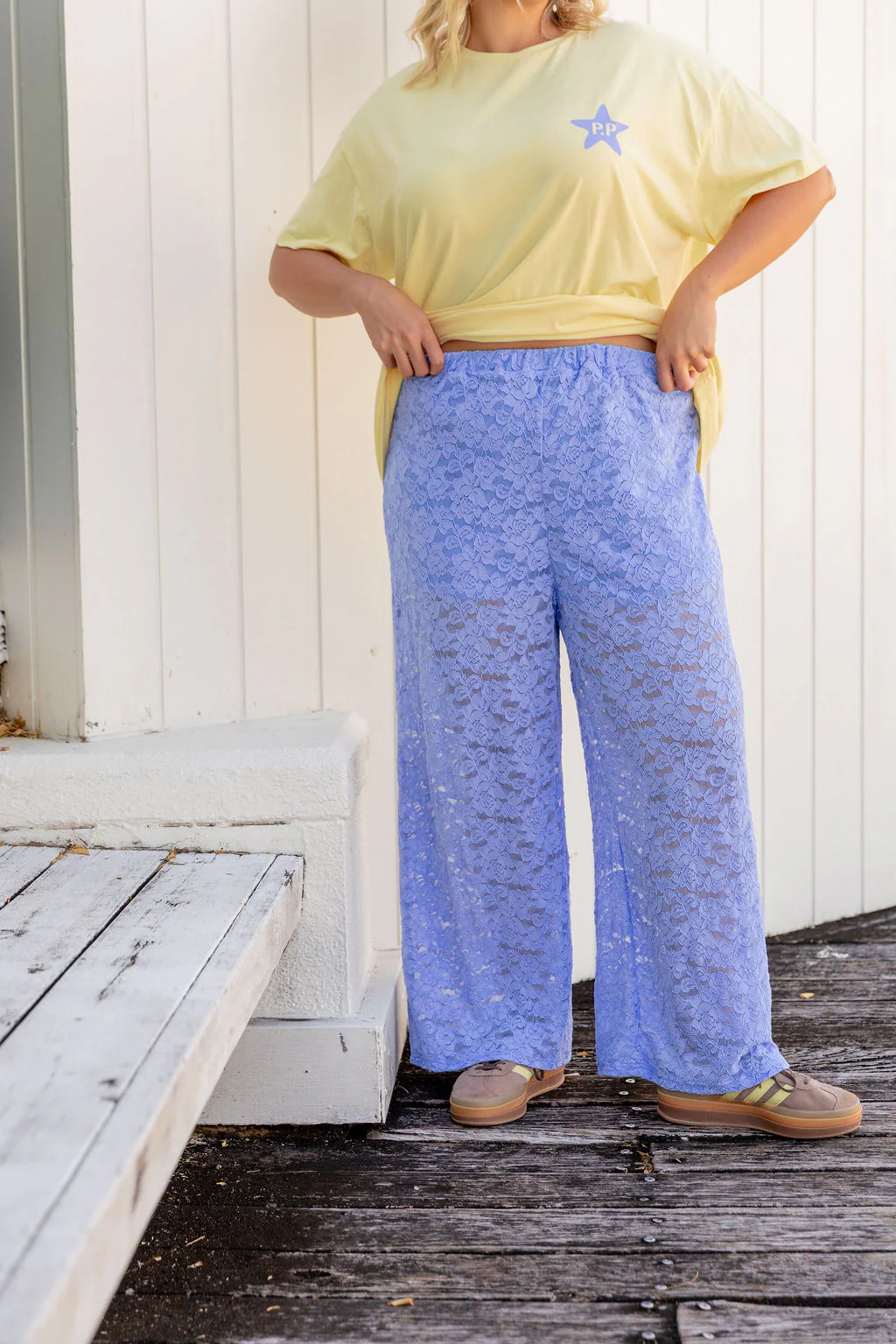 Honey Lace Pant in Blue - Image 7