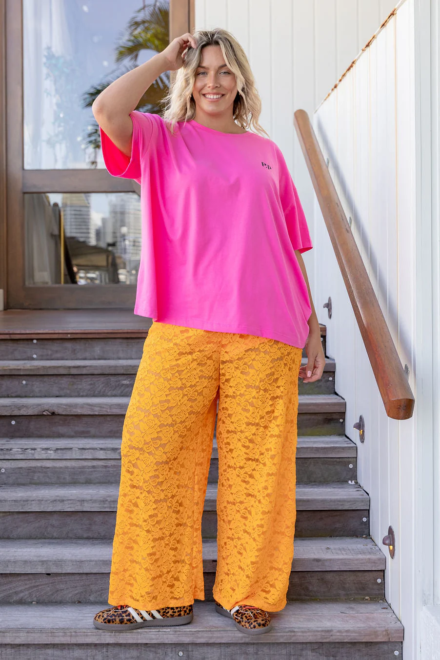 Honey Lace Pant in Orange
