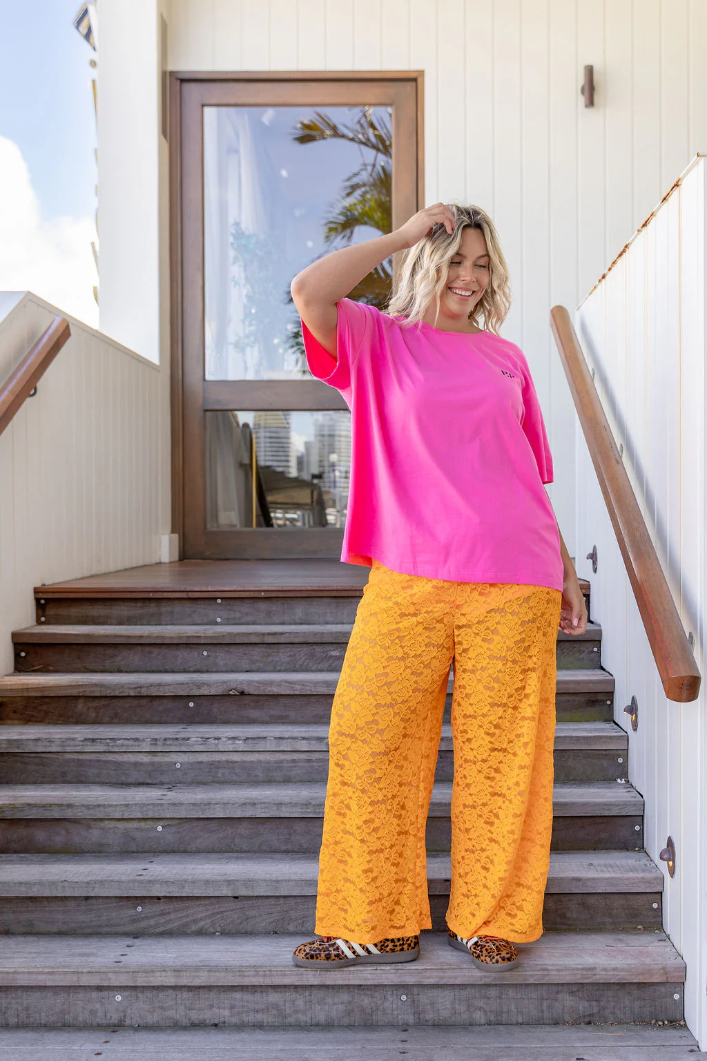 Honey Lace Pant in Orange - Image 4