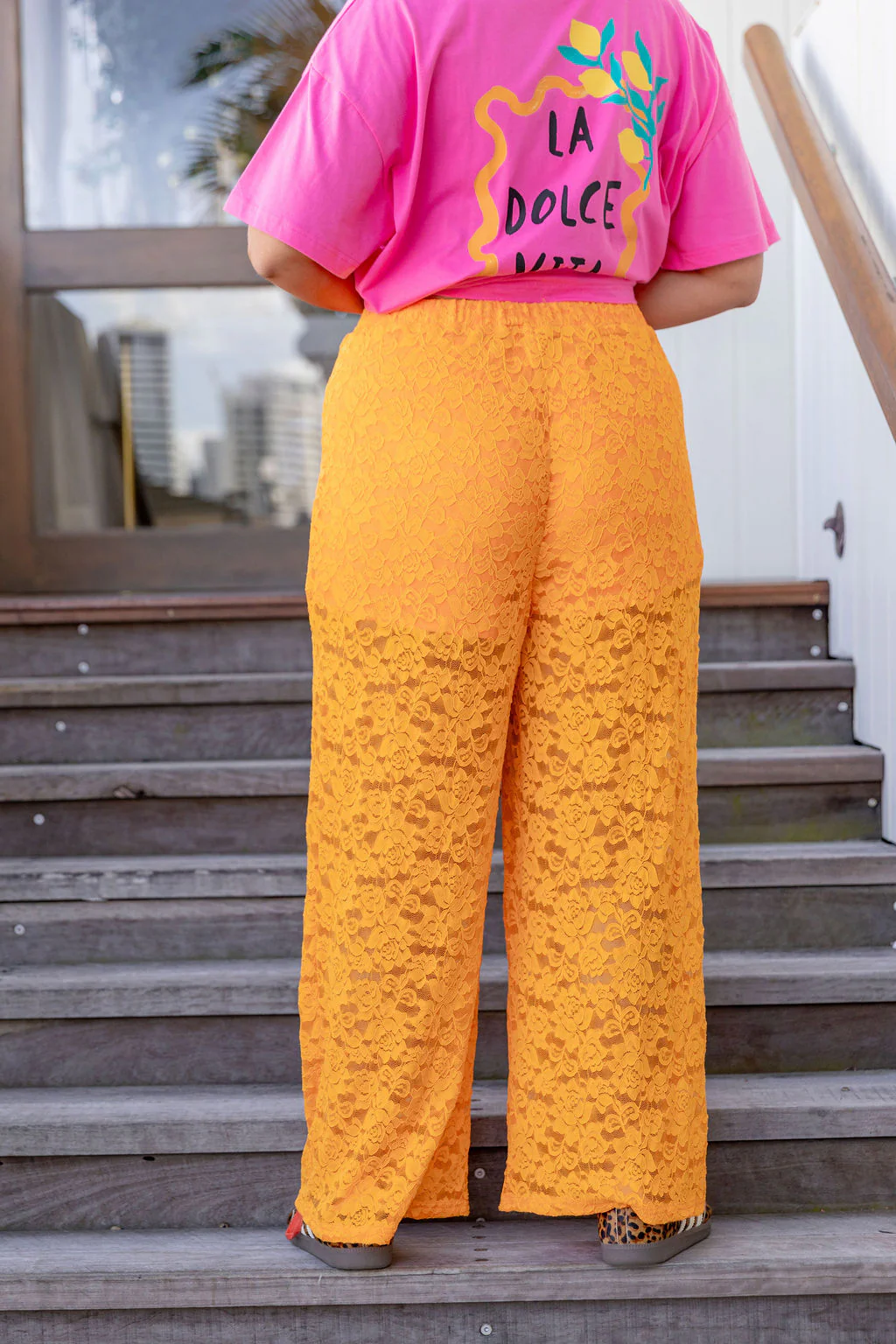Honey Lace Pant in Orange - Image 5