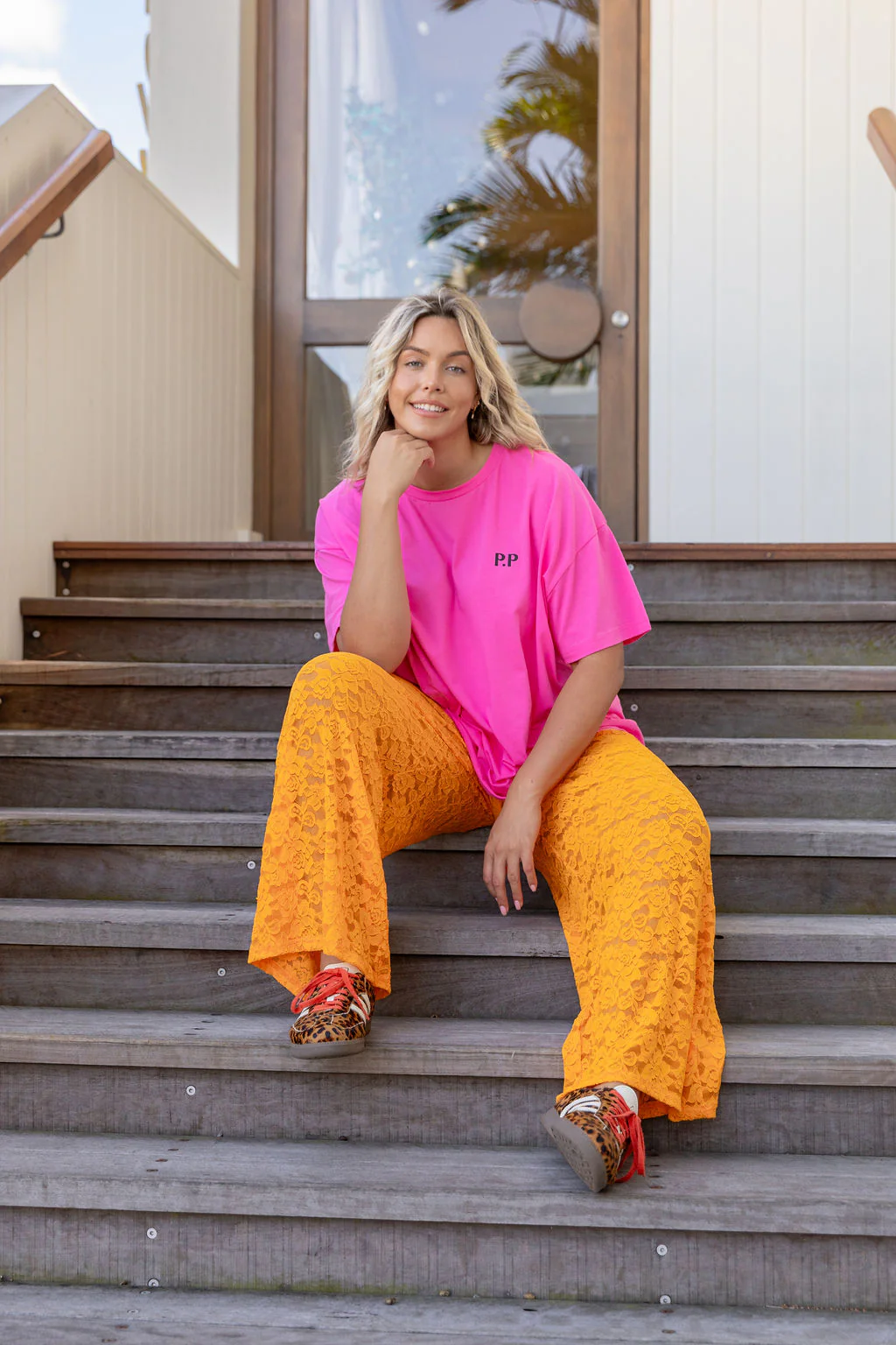 Honey Lace Pant in Orange - Image 6