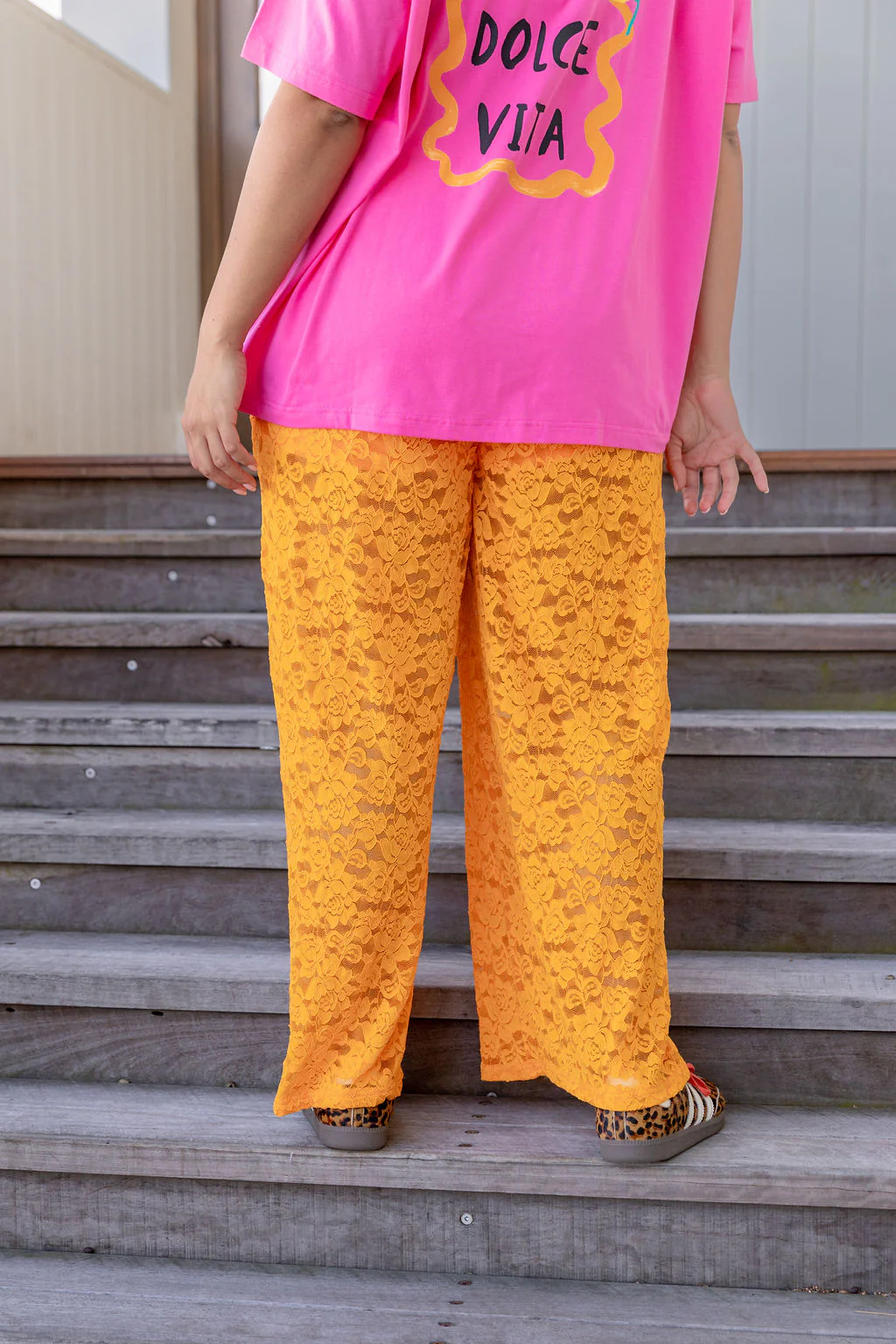Honey Lace Pant in Orange - Image 8