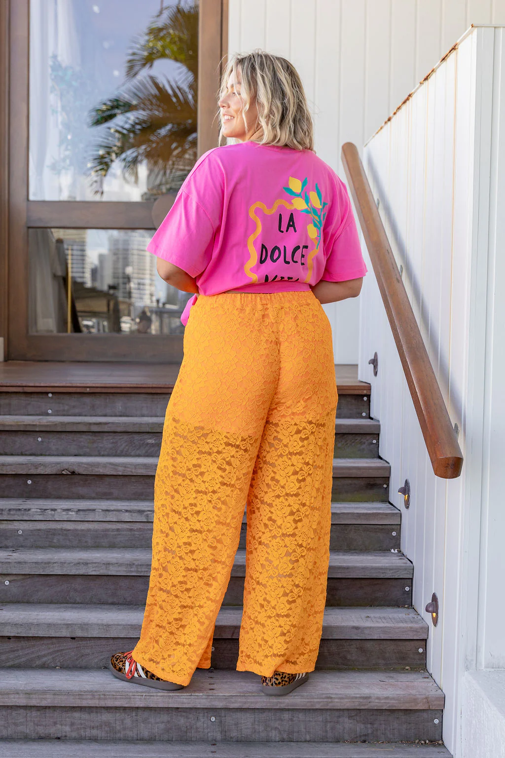 Honey Lace Pant in Orange - Image 9