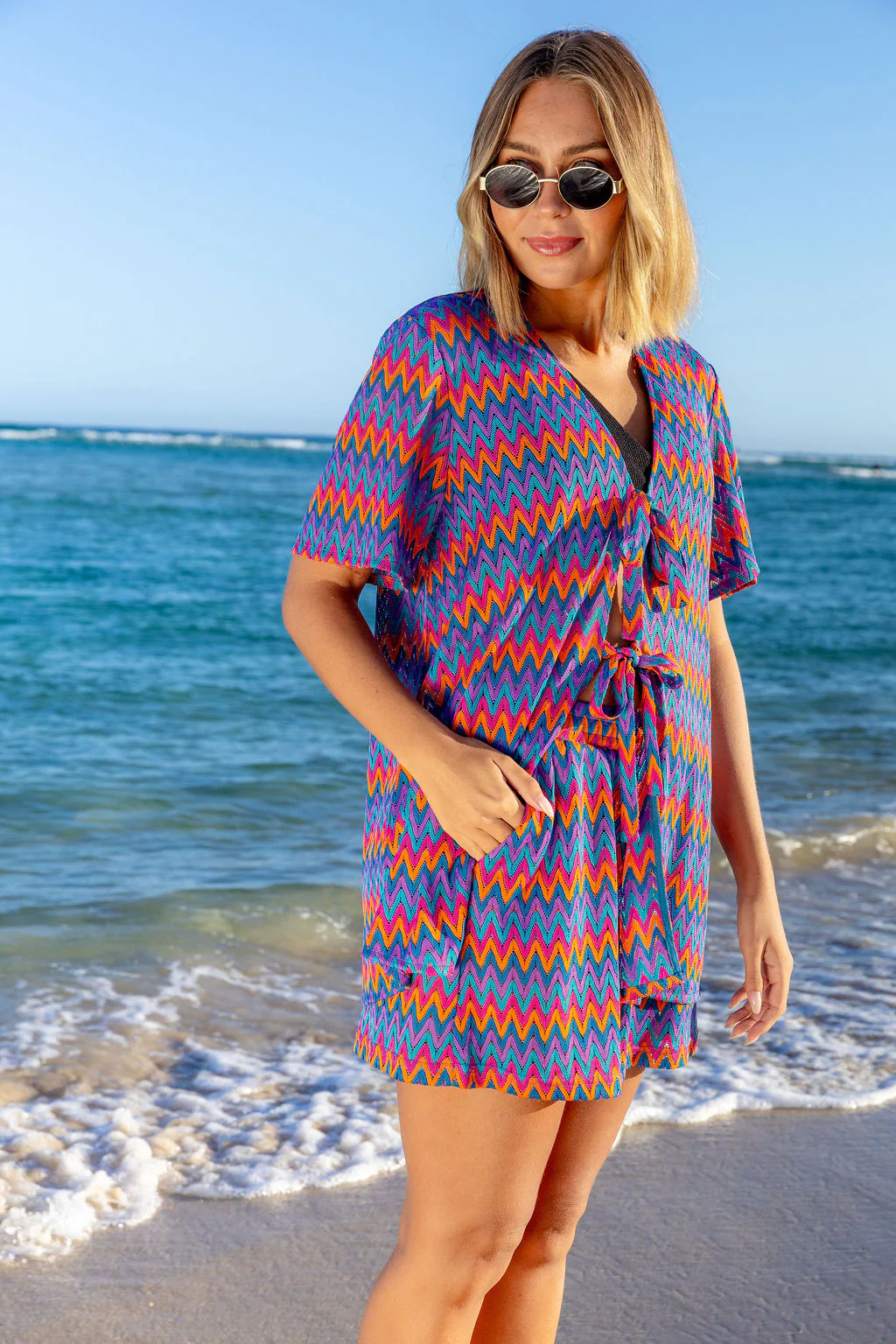Indy Shorts in Chevron Rainbow