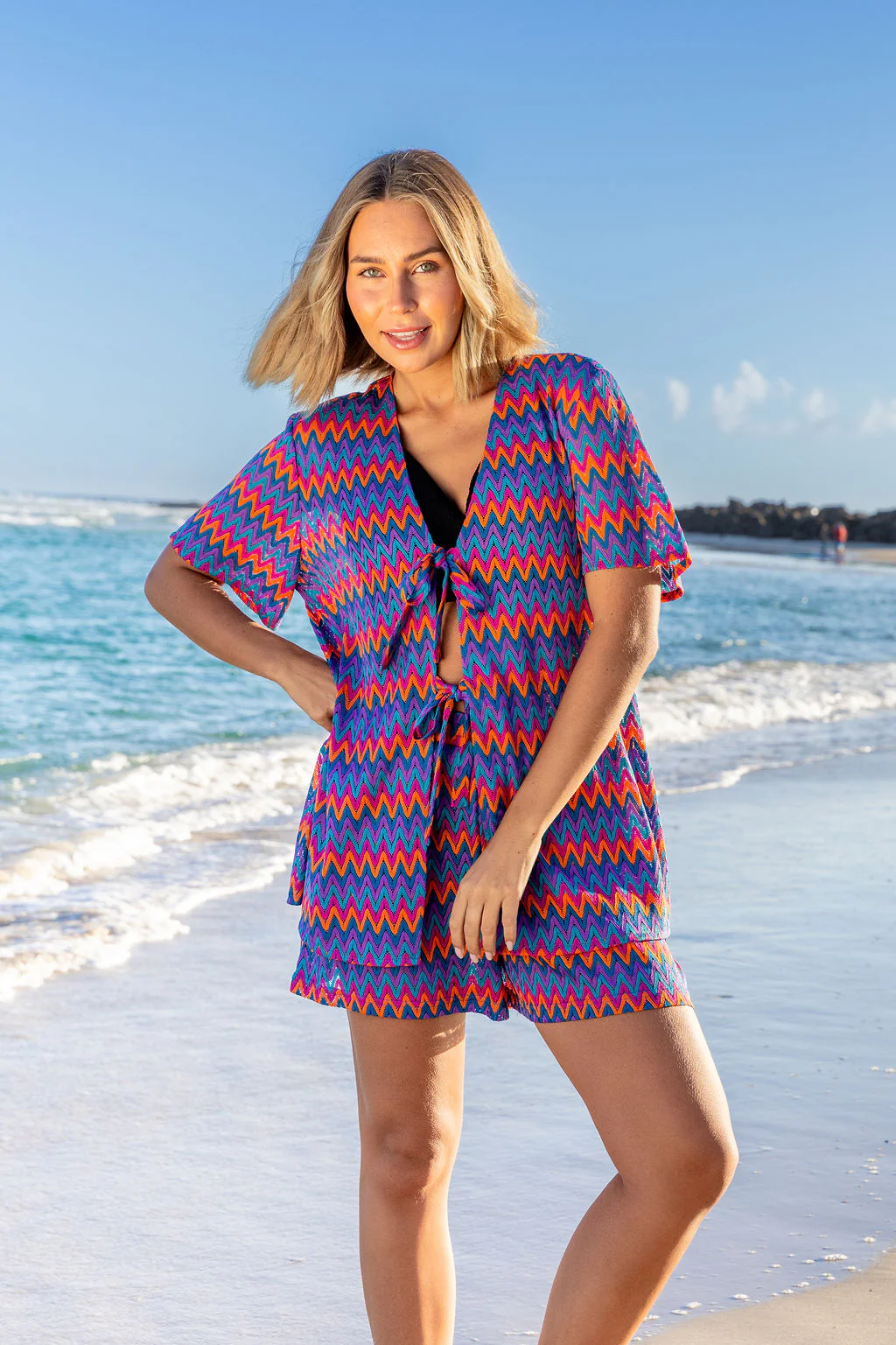 Indy Top in Chevron Rainbow
