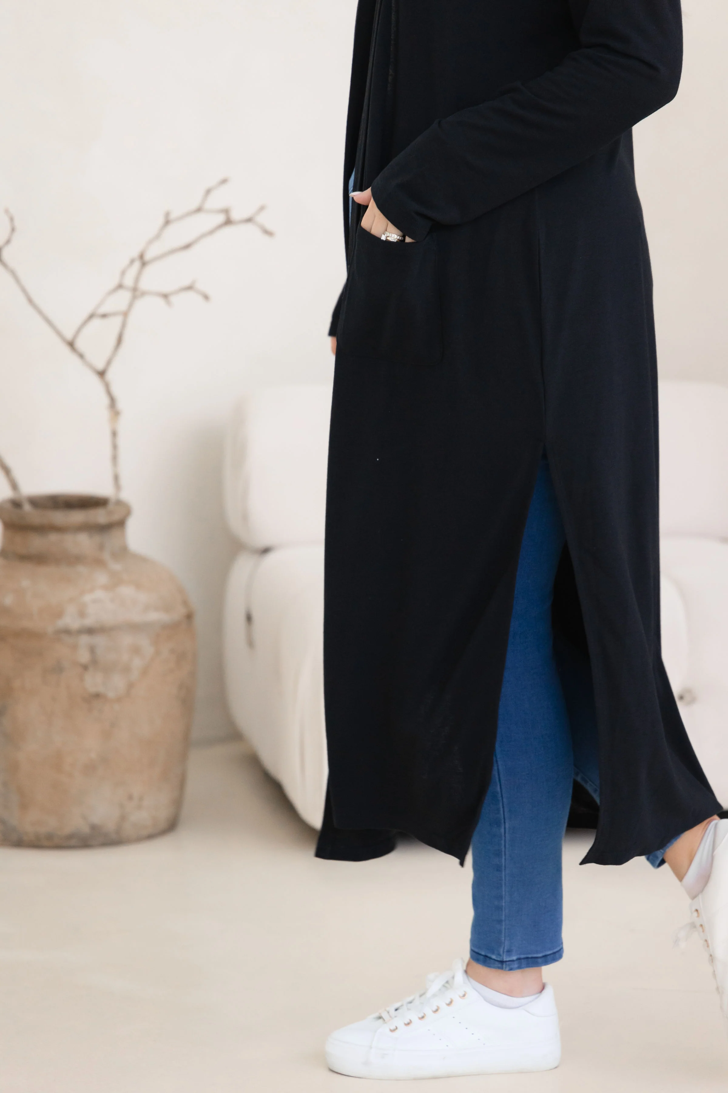 Jane Cardi Maxi Length in Black - Image 6