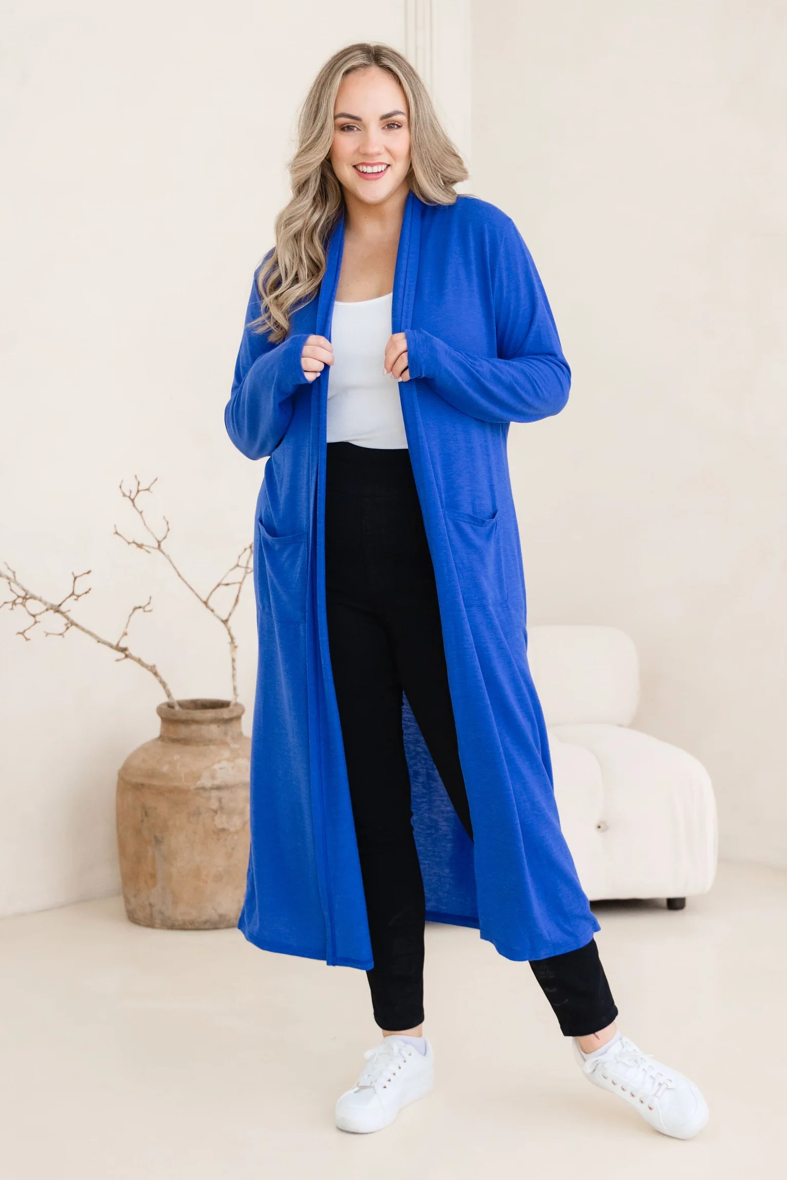Jane Cardi Maxi Length in Cobalt