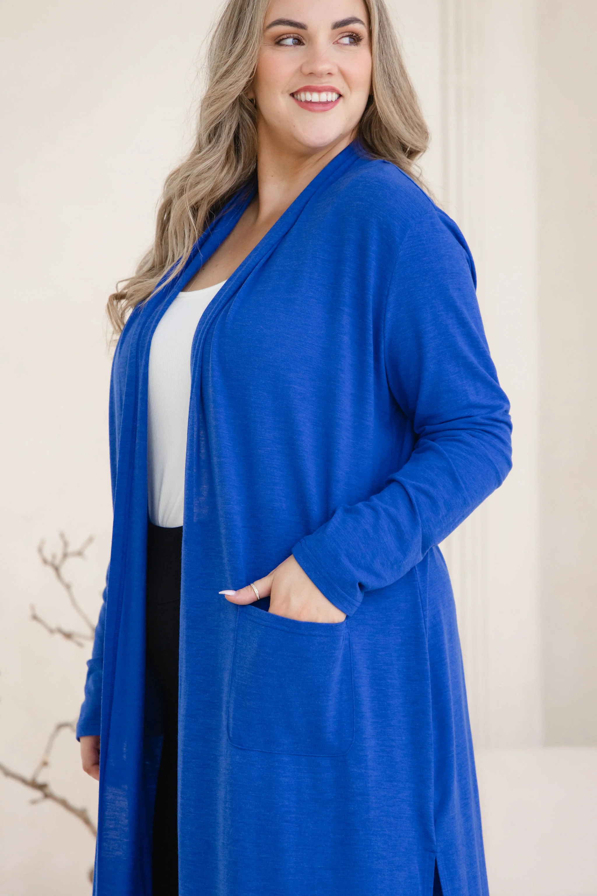 Jane Cardi Maxi Length in Cobalt - Image 2