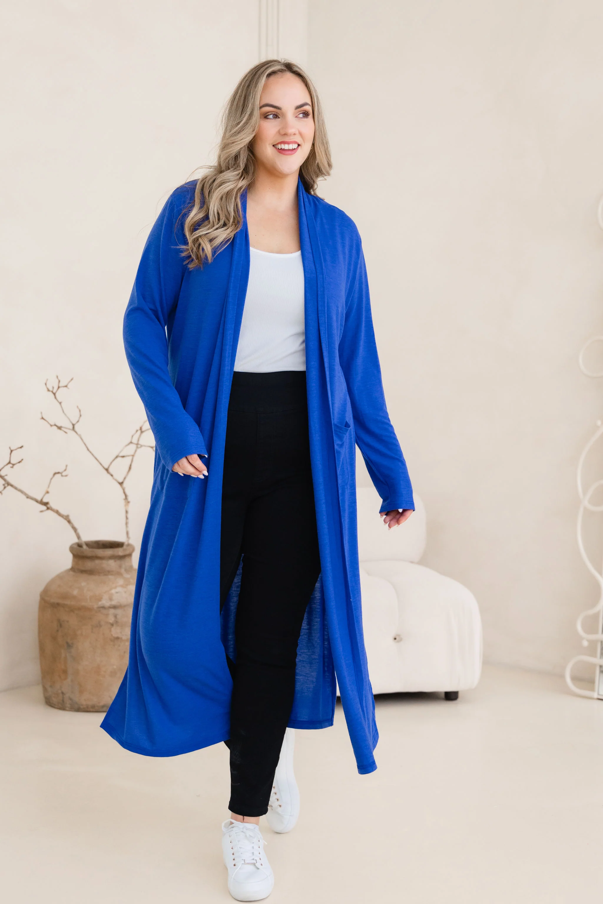 Jane Cardi Maxi Length in Cobalt - Image 3