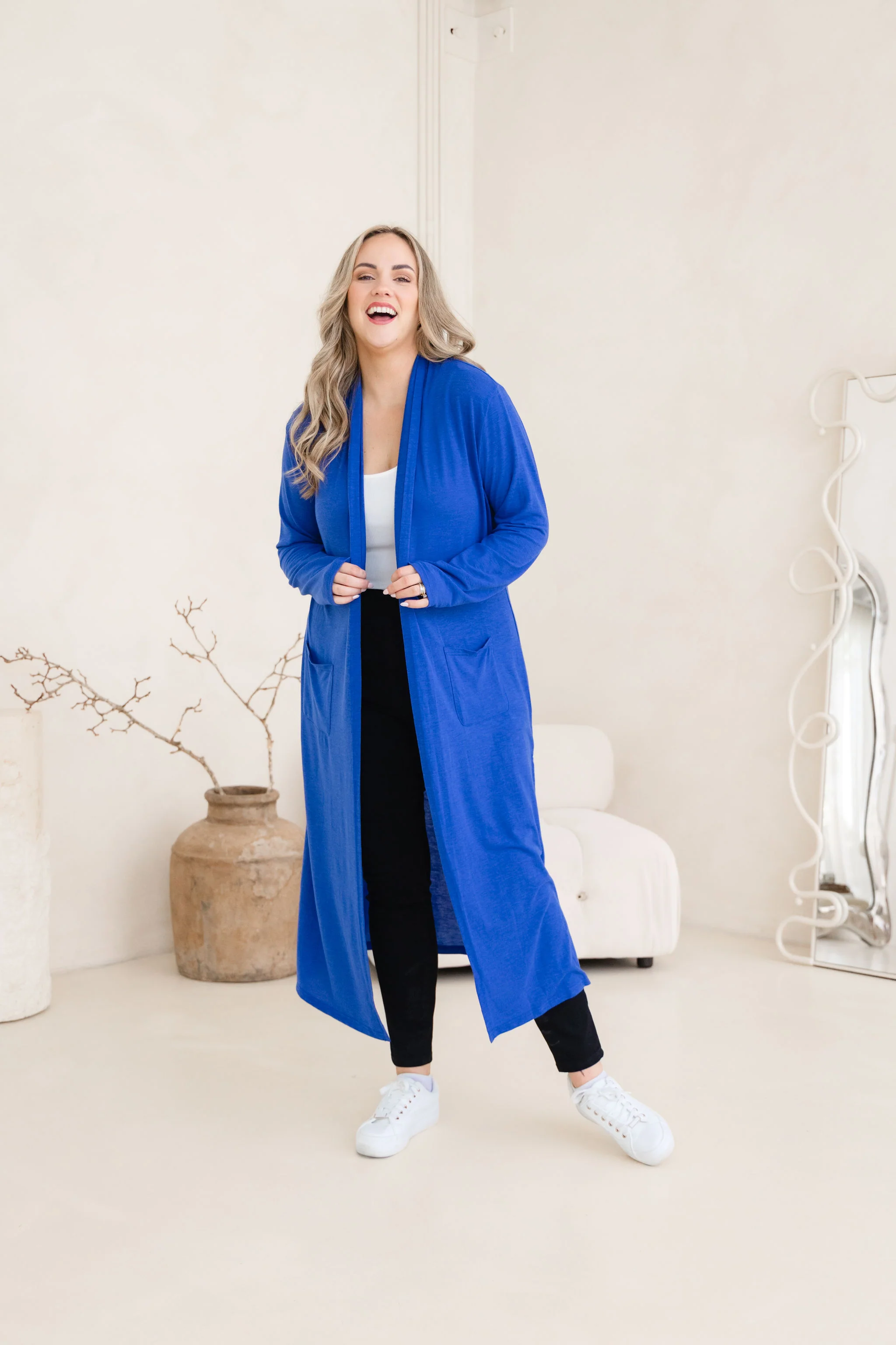Jane Cardi Maxi Length in Cobalt - Image 4