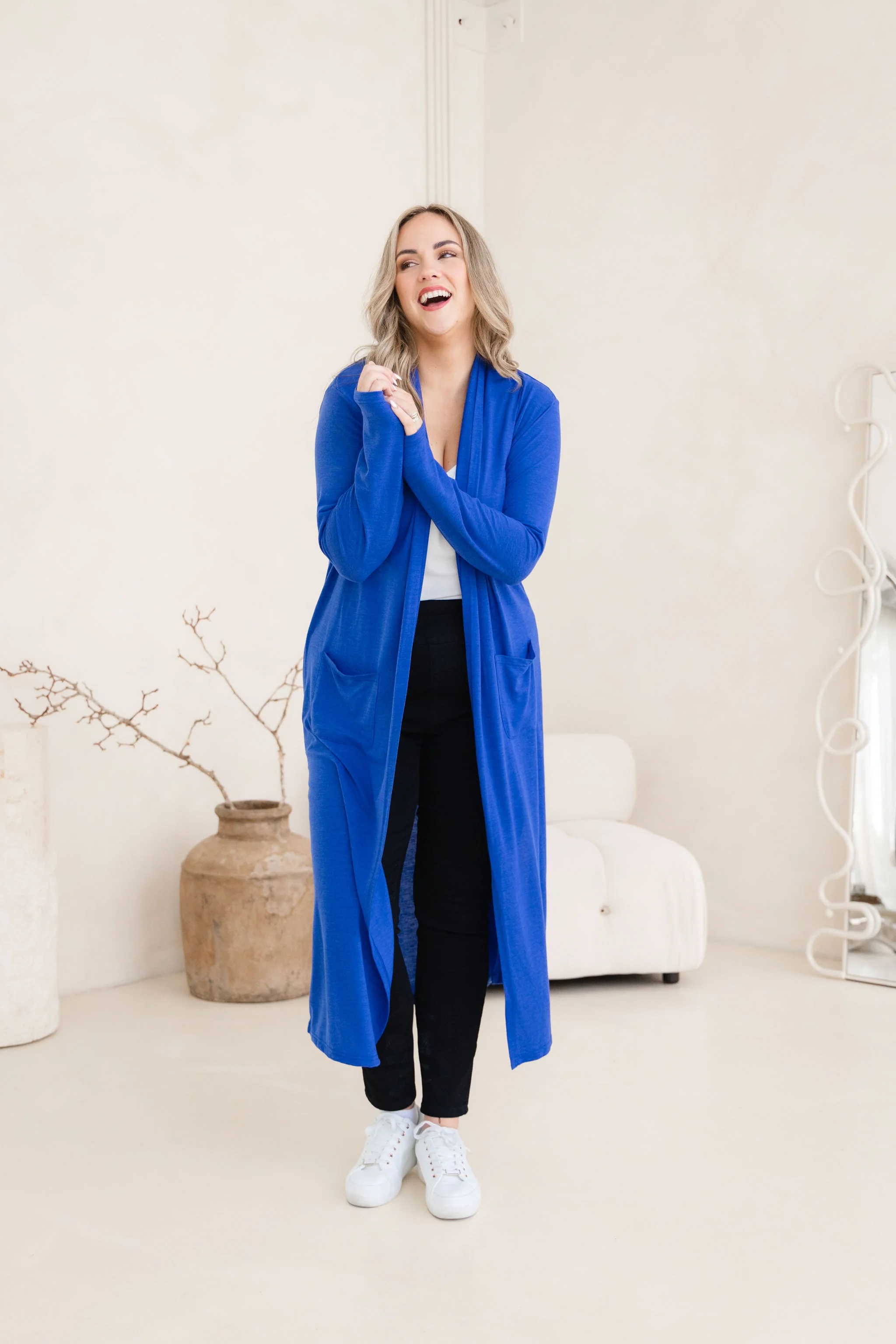 Jane Cardi Maxi Length in Cobalt - Image 5