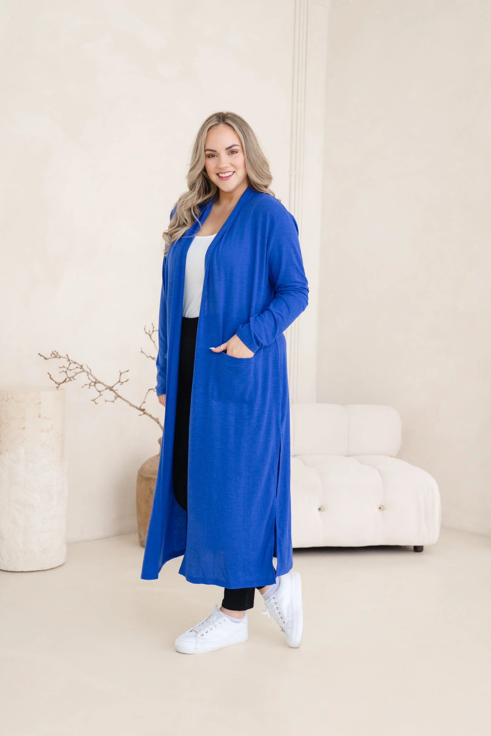 Jane Cardi Maxi Length in Cobalt - Image 7