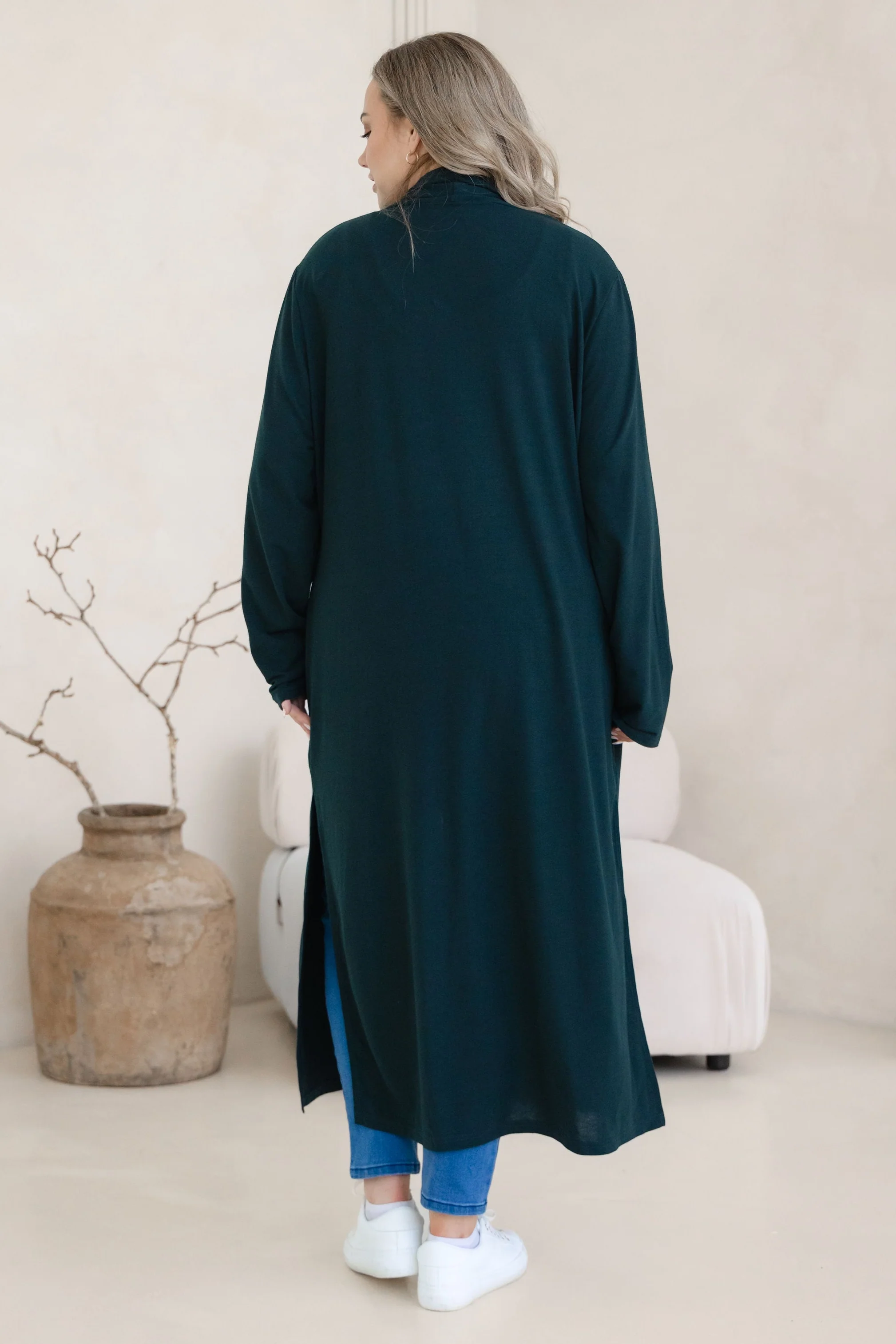 Jane Cardi Maxi Length in Deep Emerald - Image 7
