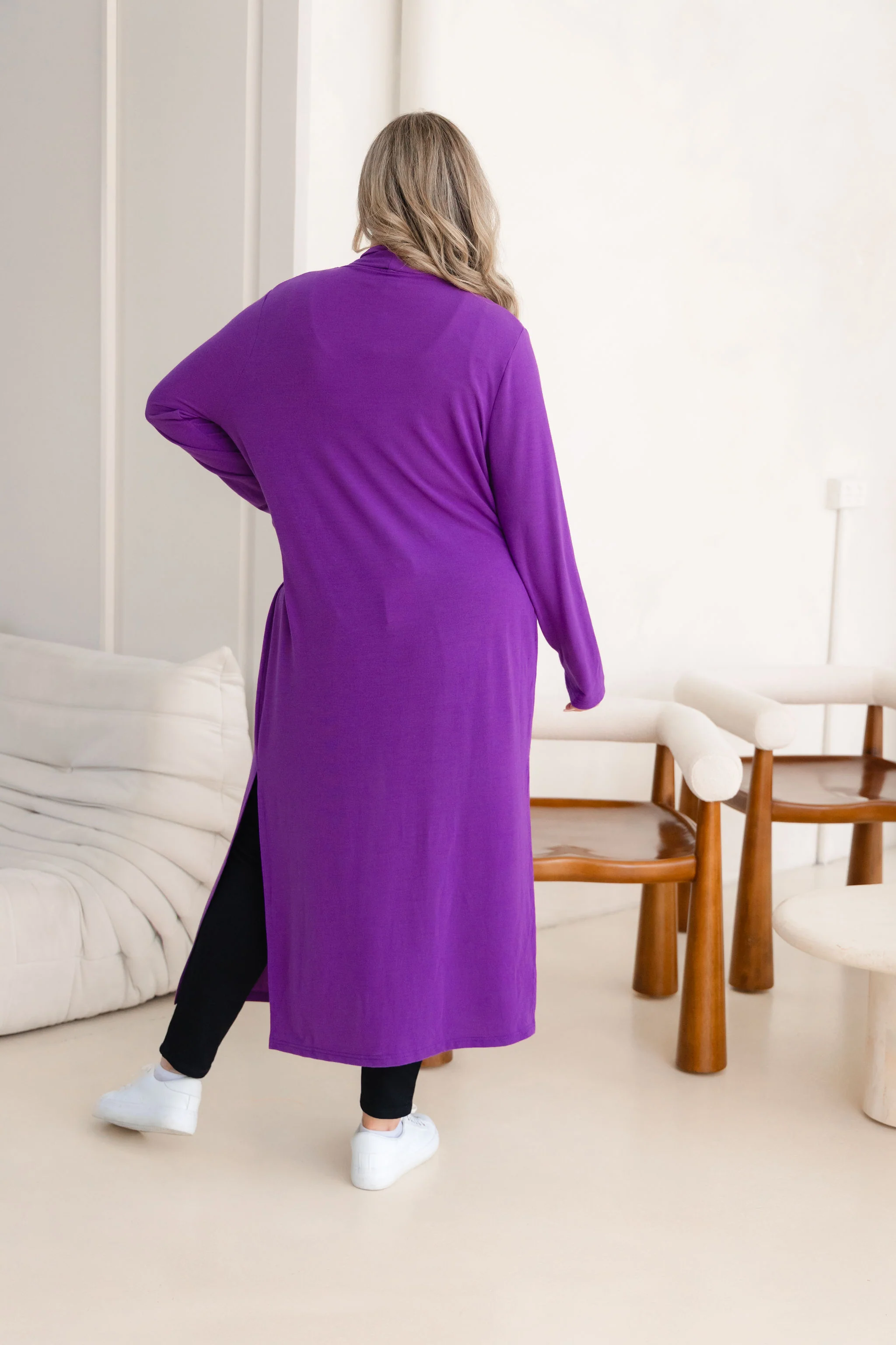 Jane Cardi Maxi Length in Purple - Image 5