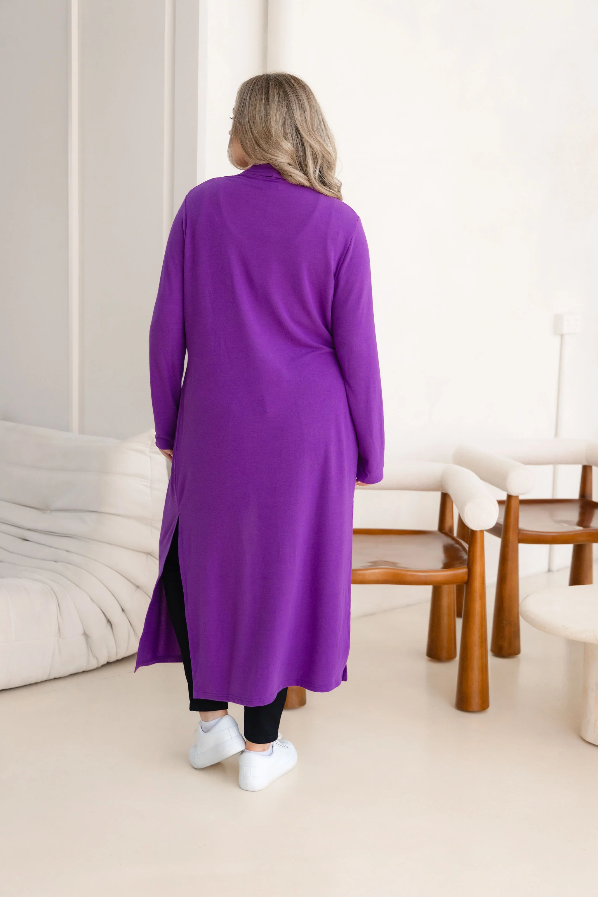 Jane Cardi Maxi Length in Purple - Image 7