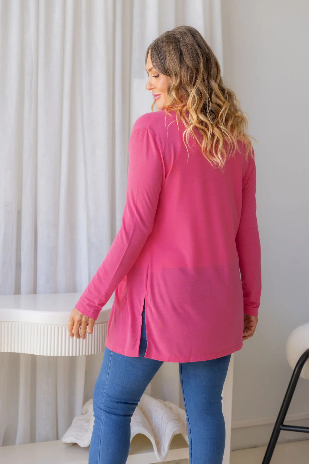Jane Cardi Short Length in Hot Pink - Image 10