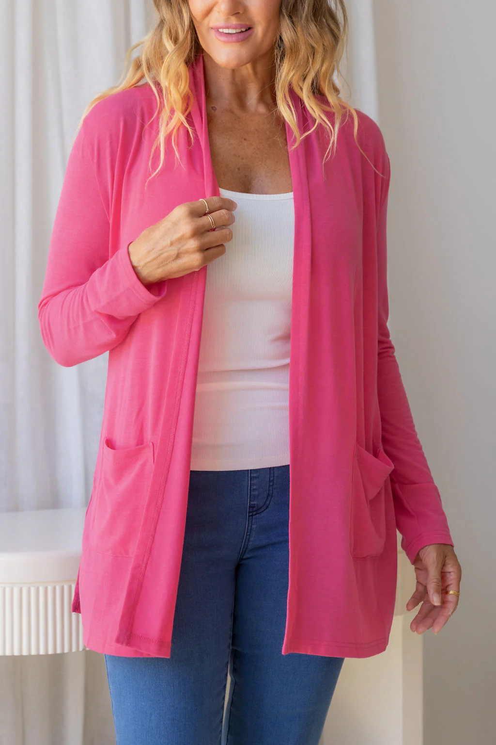 Jane Cardi Short Length in Hot Pink - Image 11
