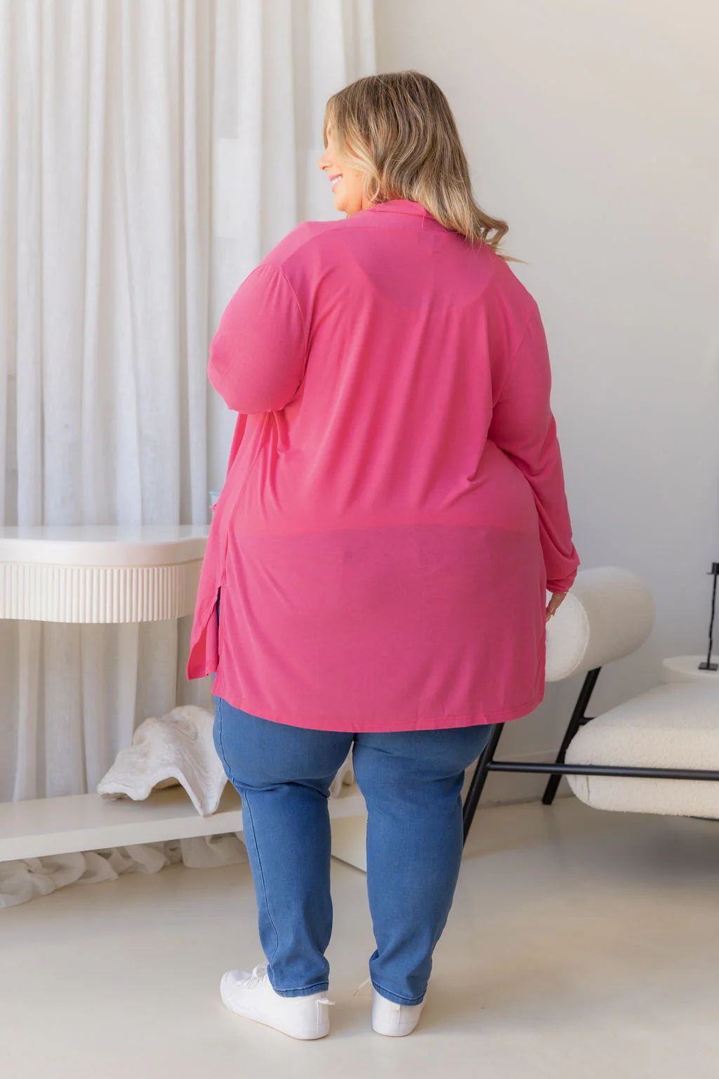 Jane Cardi Short Length in Hot Pink - Image 14