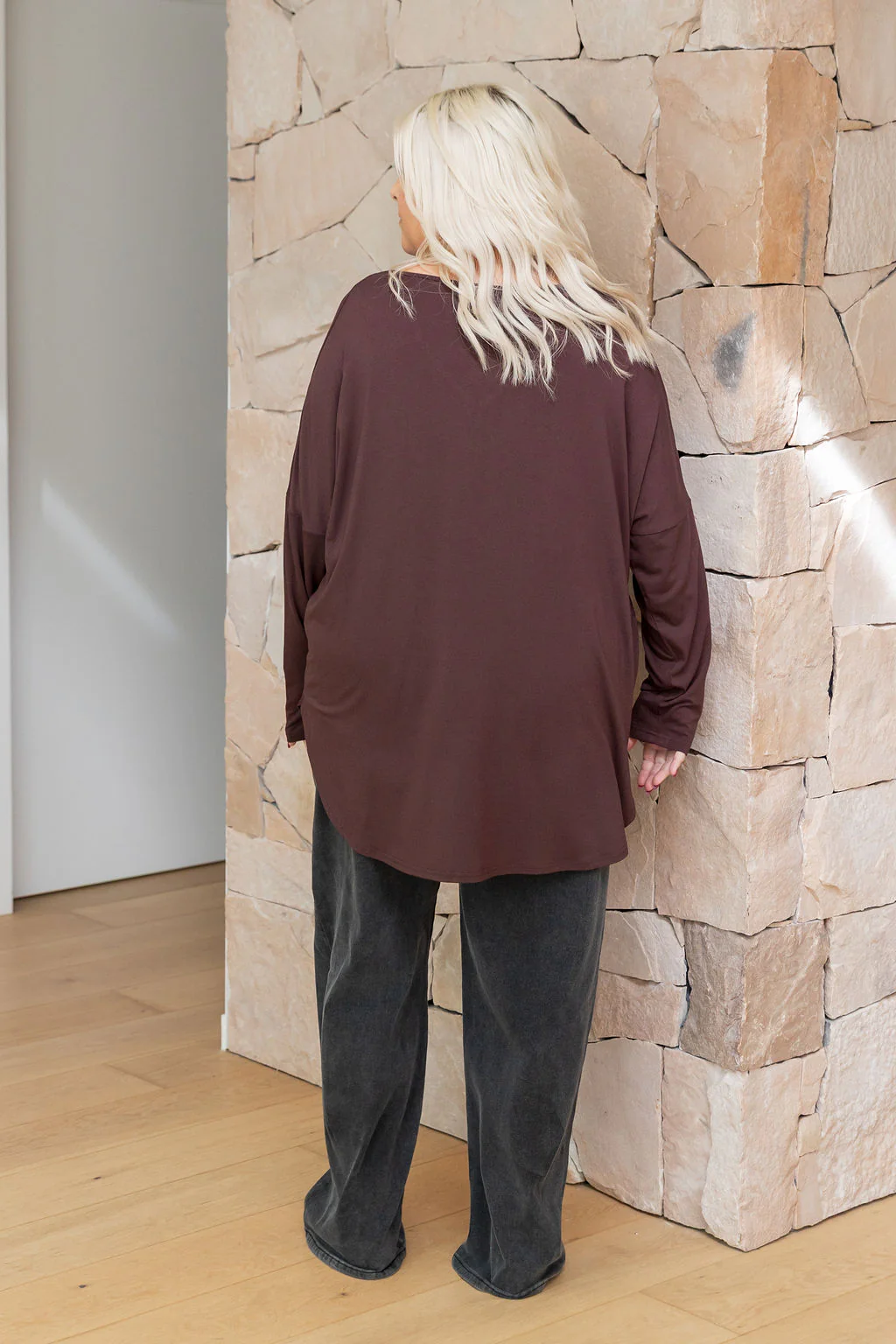 Jasper Jersey Top in Chocolate - Image 8