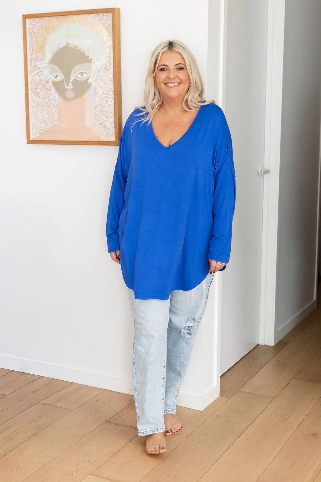 Jasper Jersey Top in Cobalt - Image 3