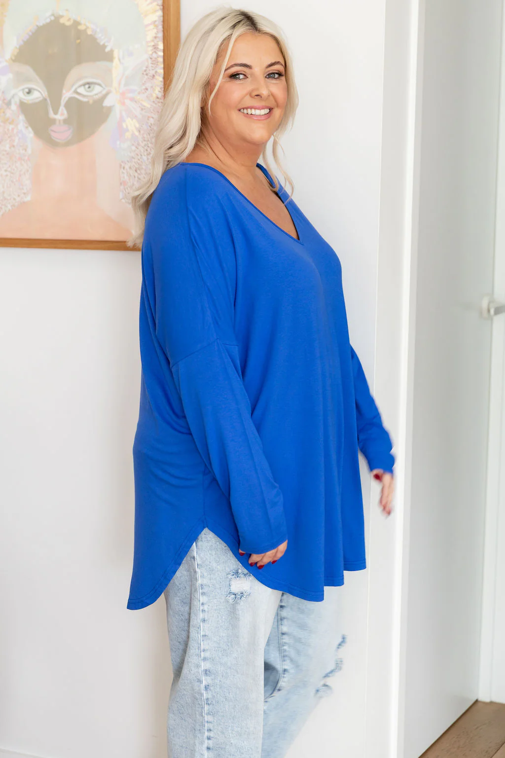 Jasper Jersey Top in Cobalt - Image 6
