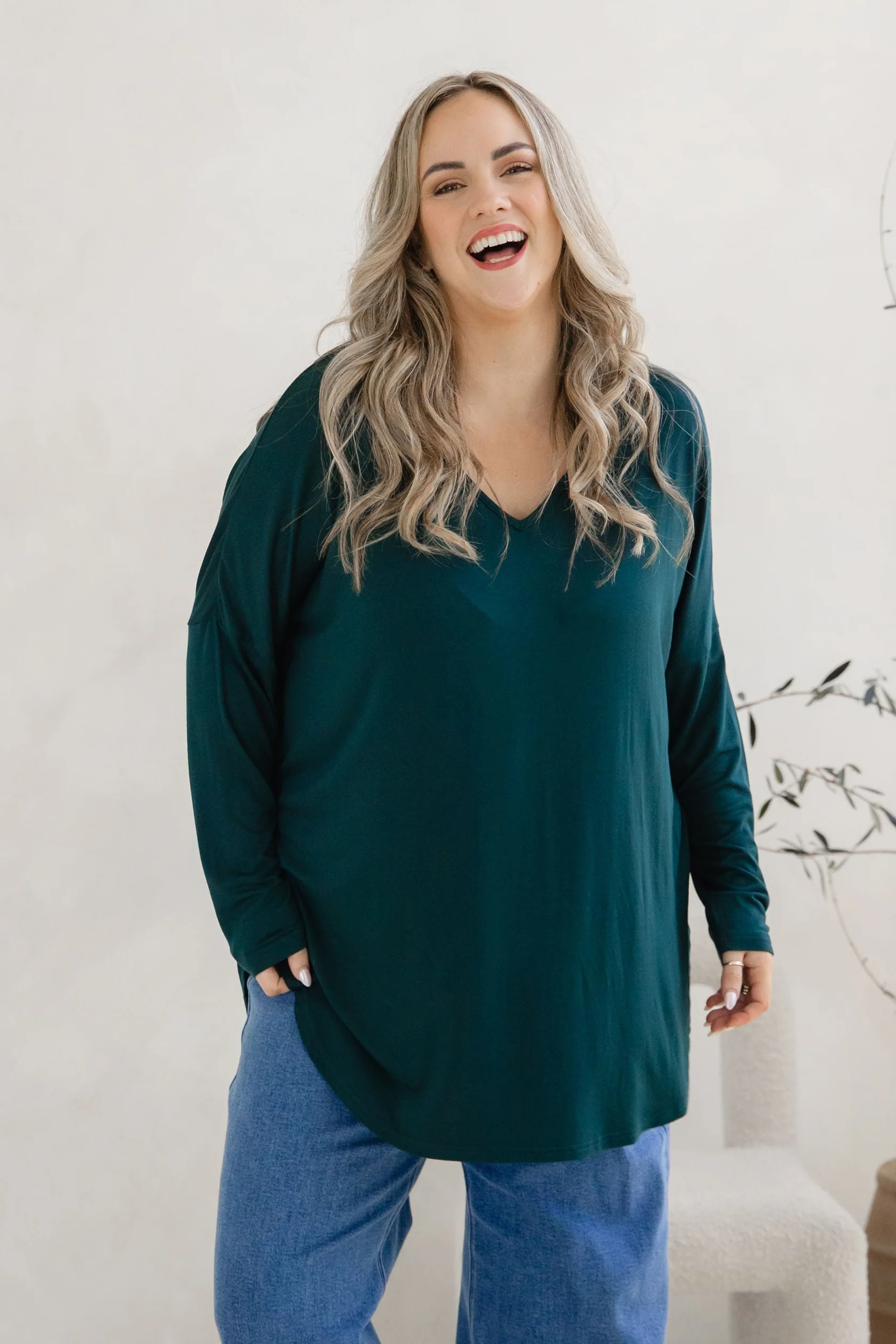 Jasper Jersey Top in Emerald - Image 3