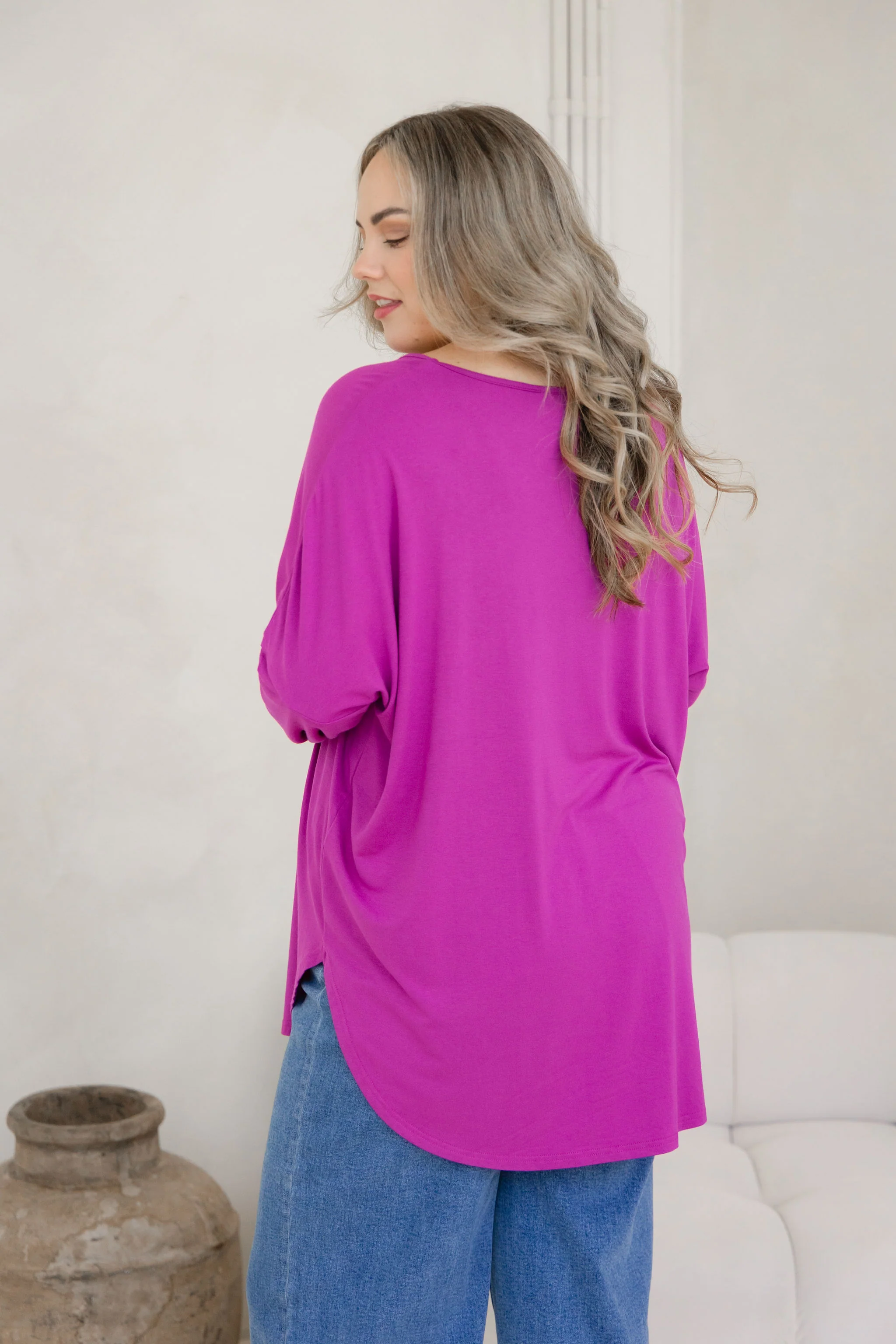 Jasper Jersey Top in Fuchsia - Image 8