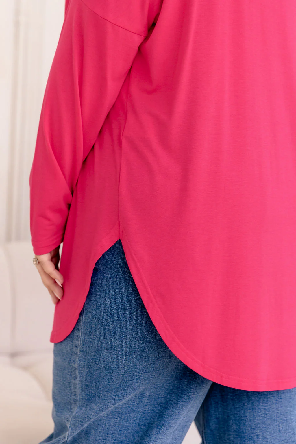 Jasper Jersey Top in Hot Pink - Image 5