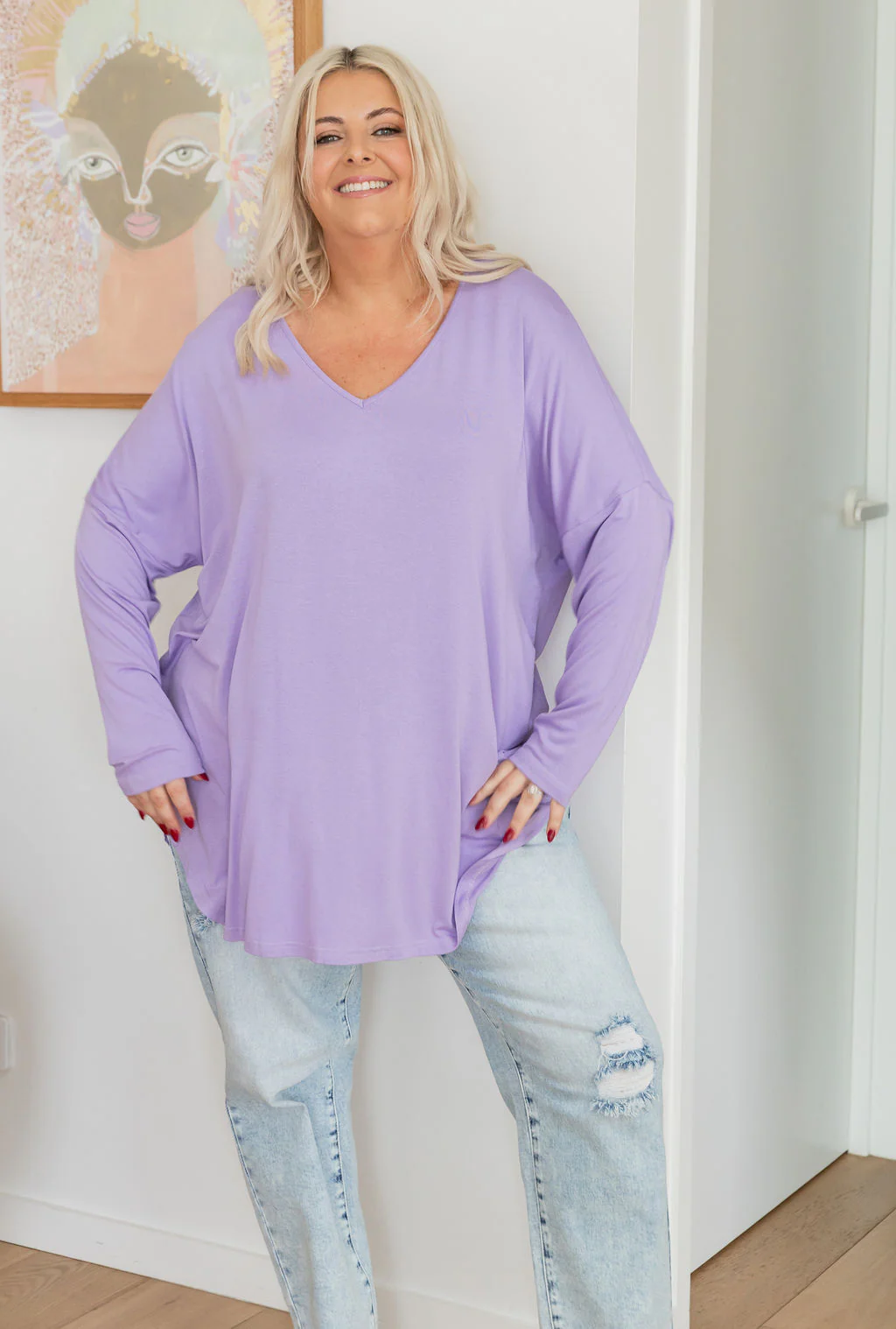 Jasper Jersey Top in Lilac - Image 10