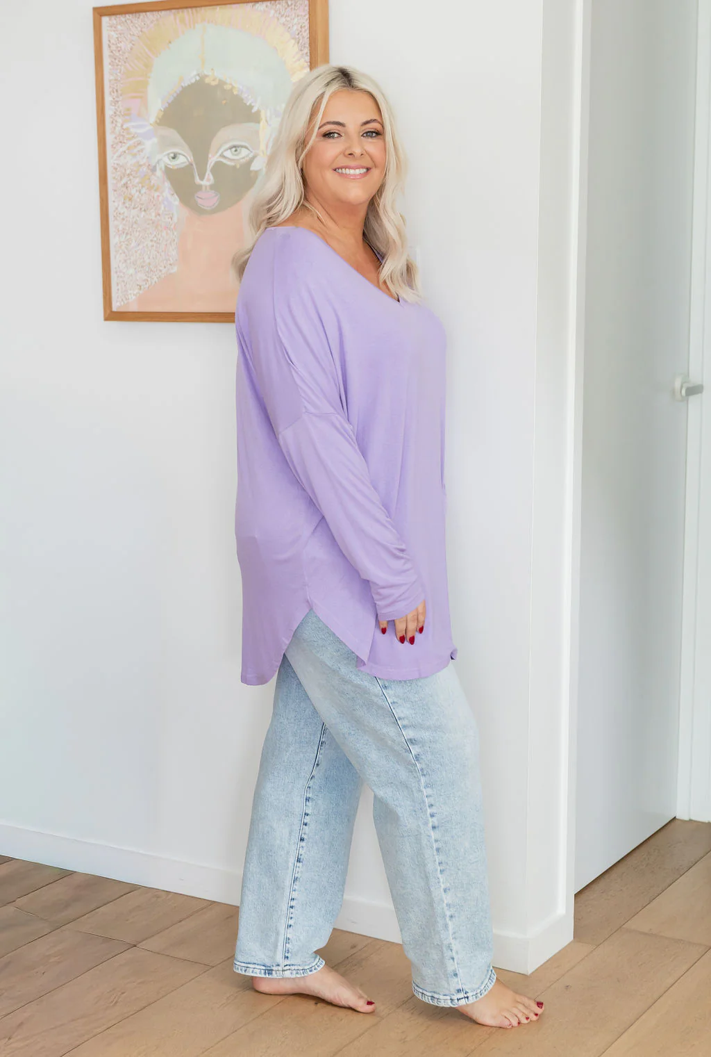 Jasper Jersey Top in Lilac - Image 5