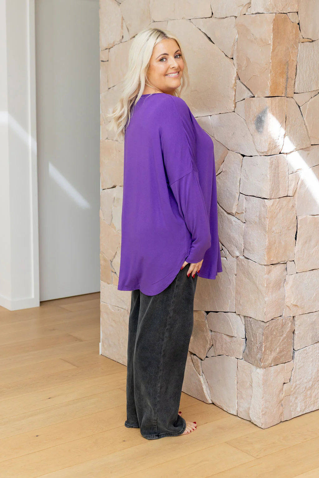Jasper Jersey Top in Purple - Image 5