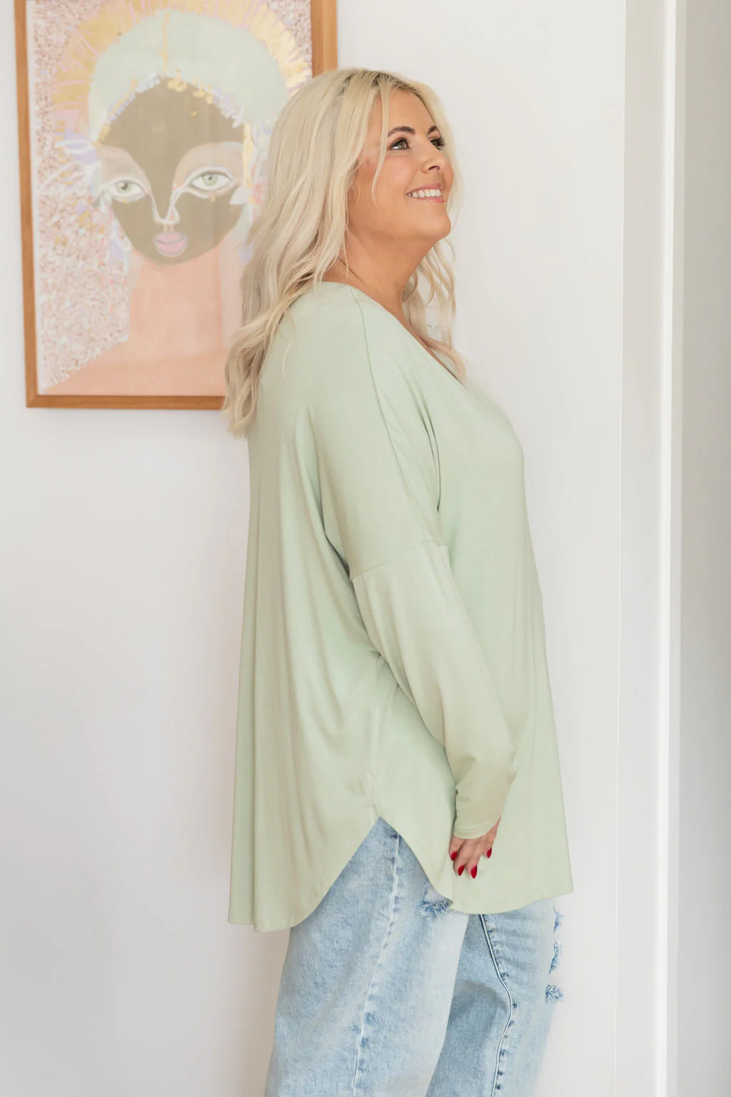 Jasper Jersey Top in Sage - Image 6