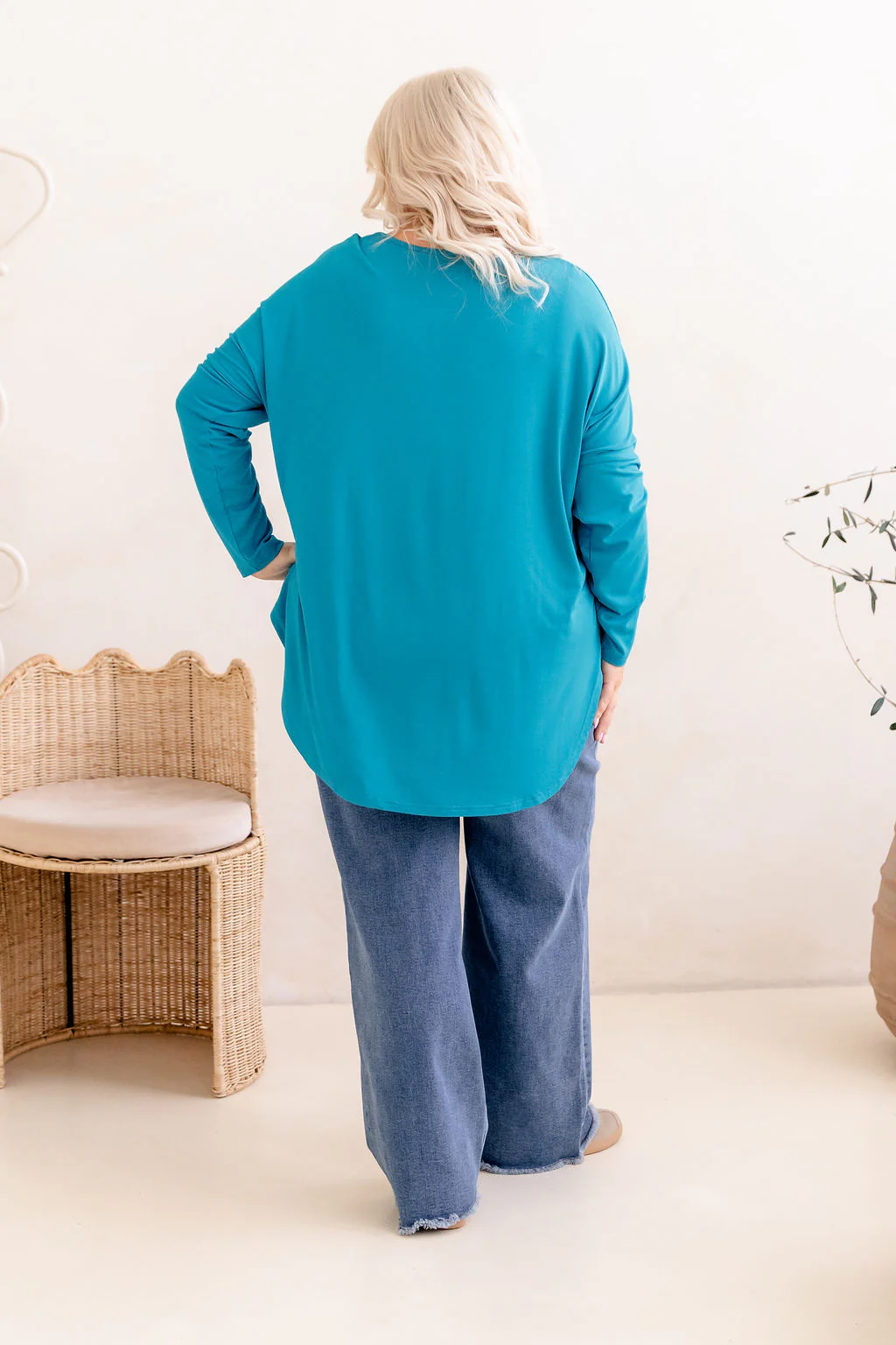 Jasper Jersey Top in Turquoise - Image 6